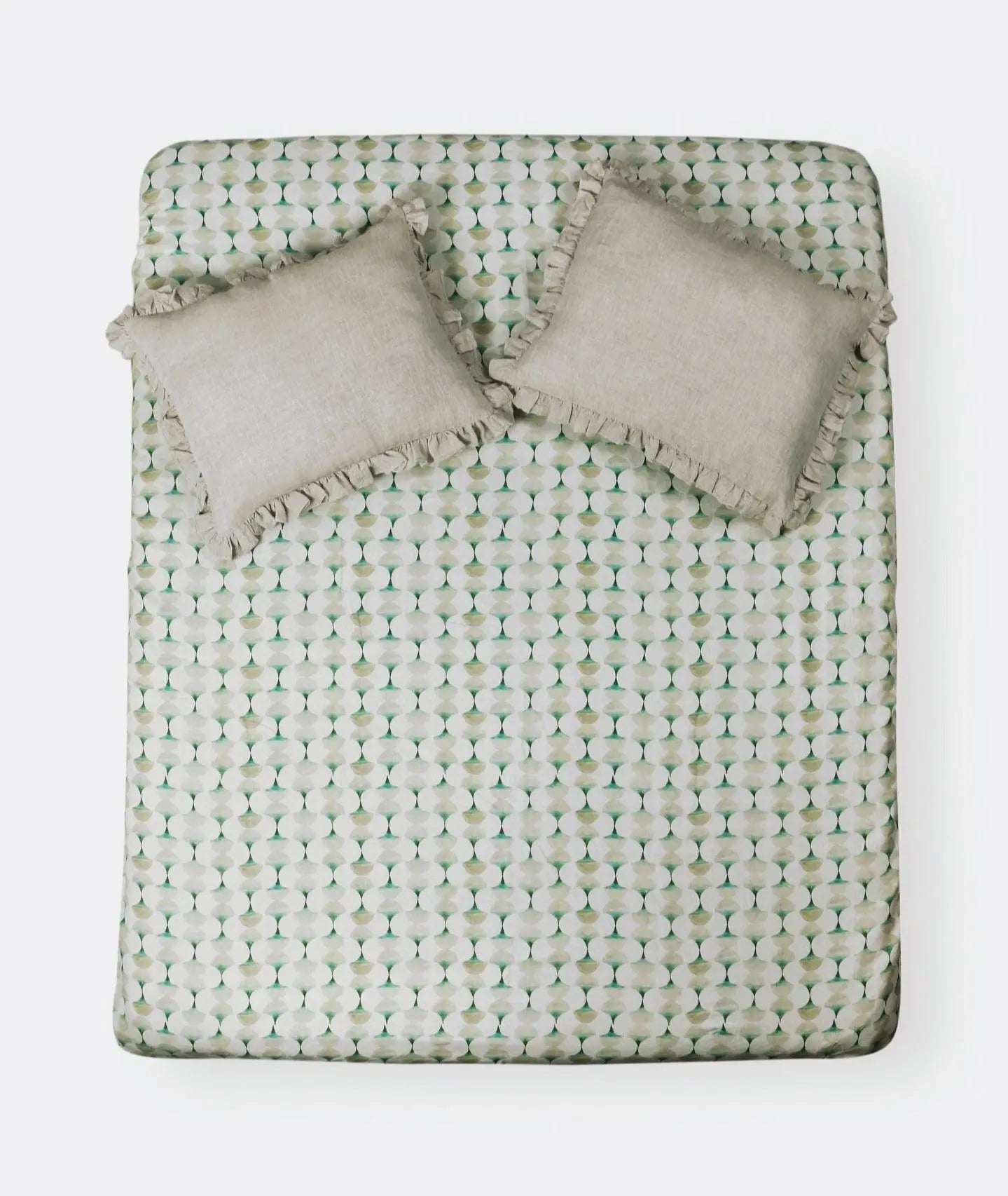 Cove Teal Linen Bedspread SanctuaryLiving