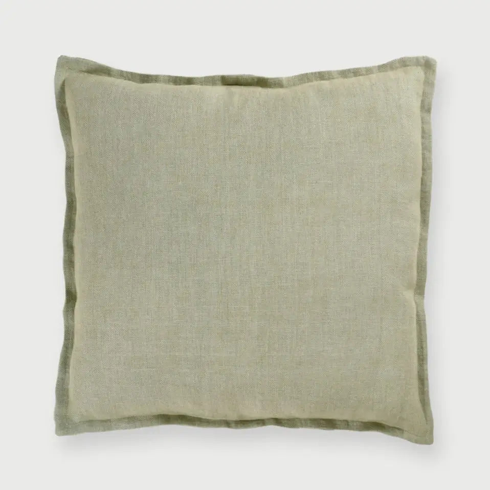 Sage Herringbone Linen Cushion Cover SanctuaryLiving