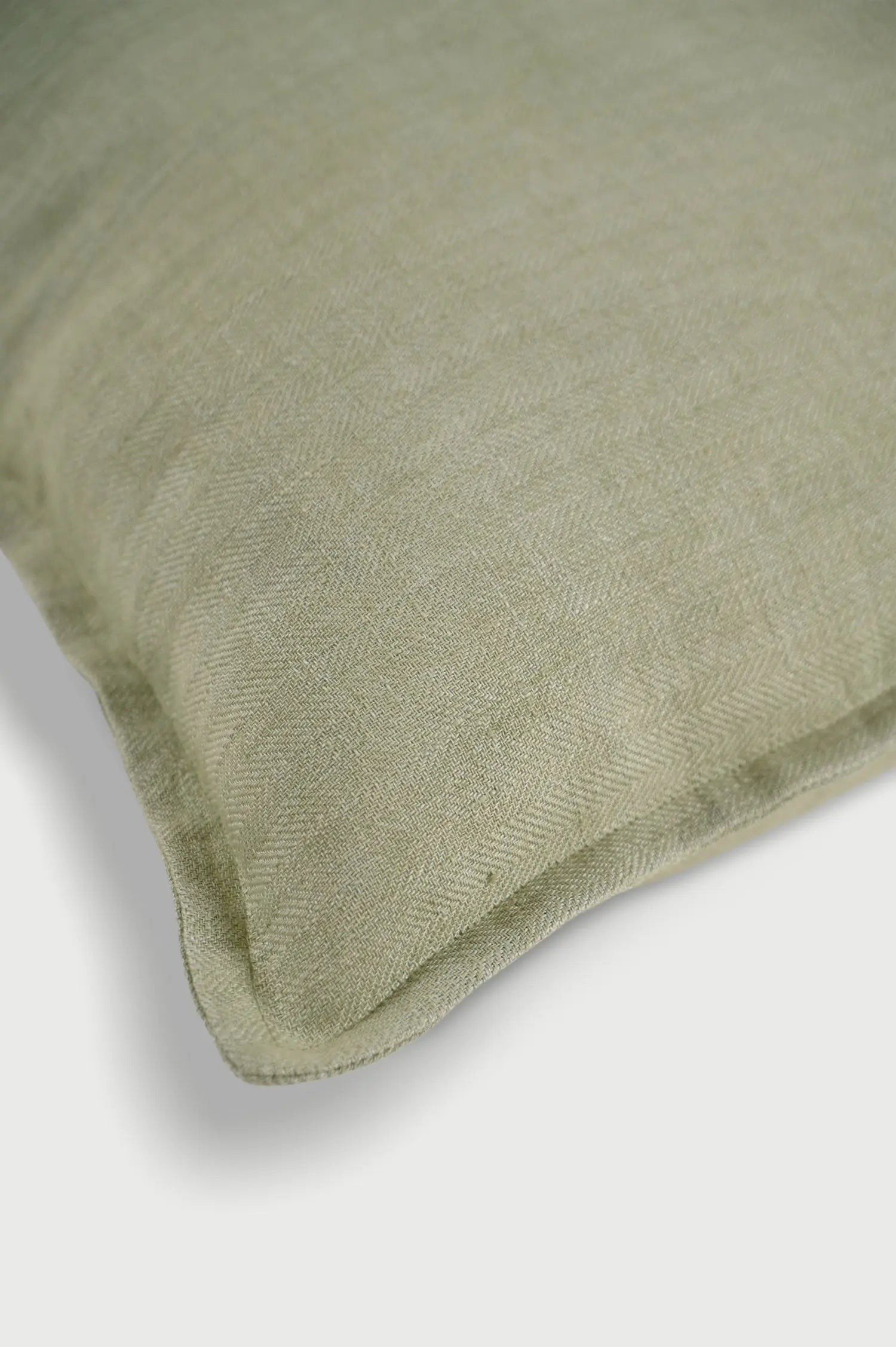 Sage Herringbone Linen Cushion Cover SanctuaryLiving