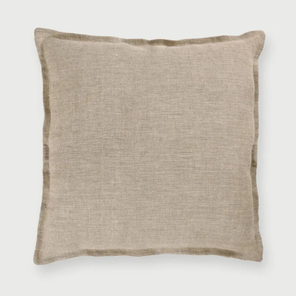 Oatmeal Herringbone Linen Cushion Cover SanctuaryLiving