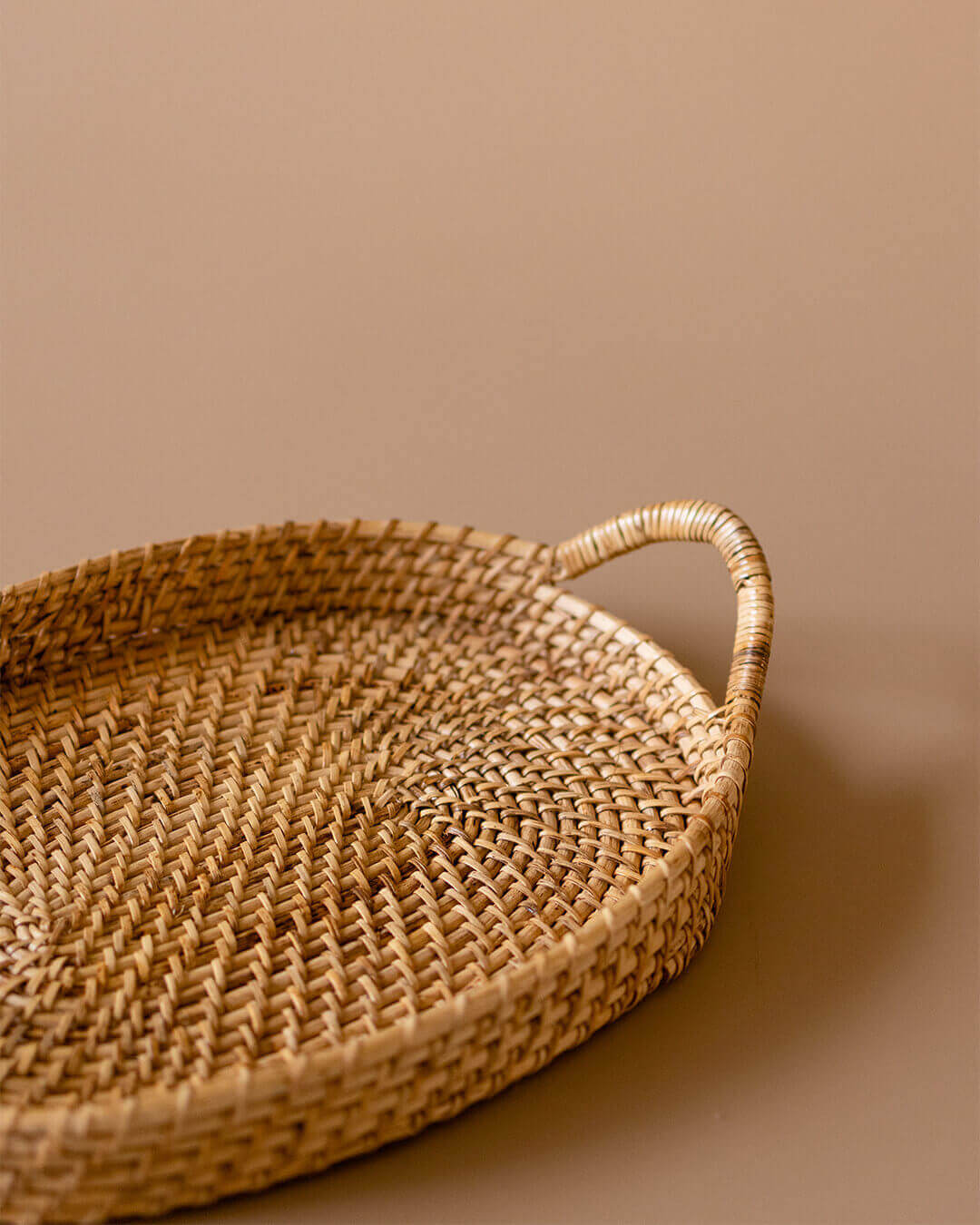 Cane Oval Tray with Handles