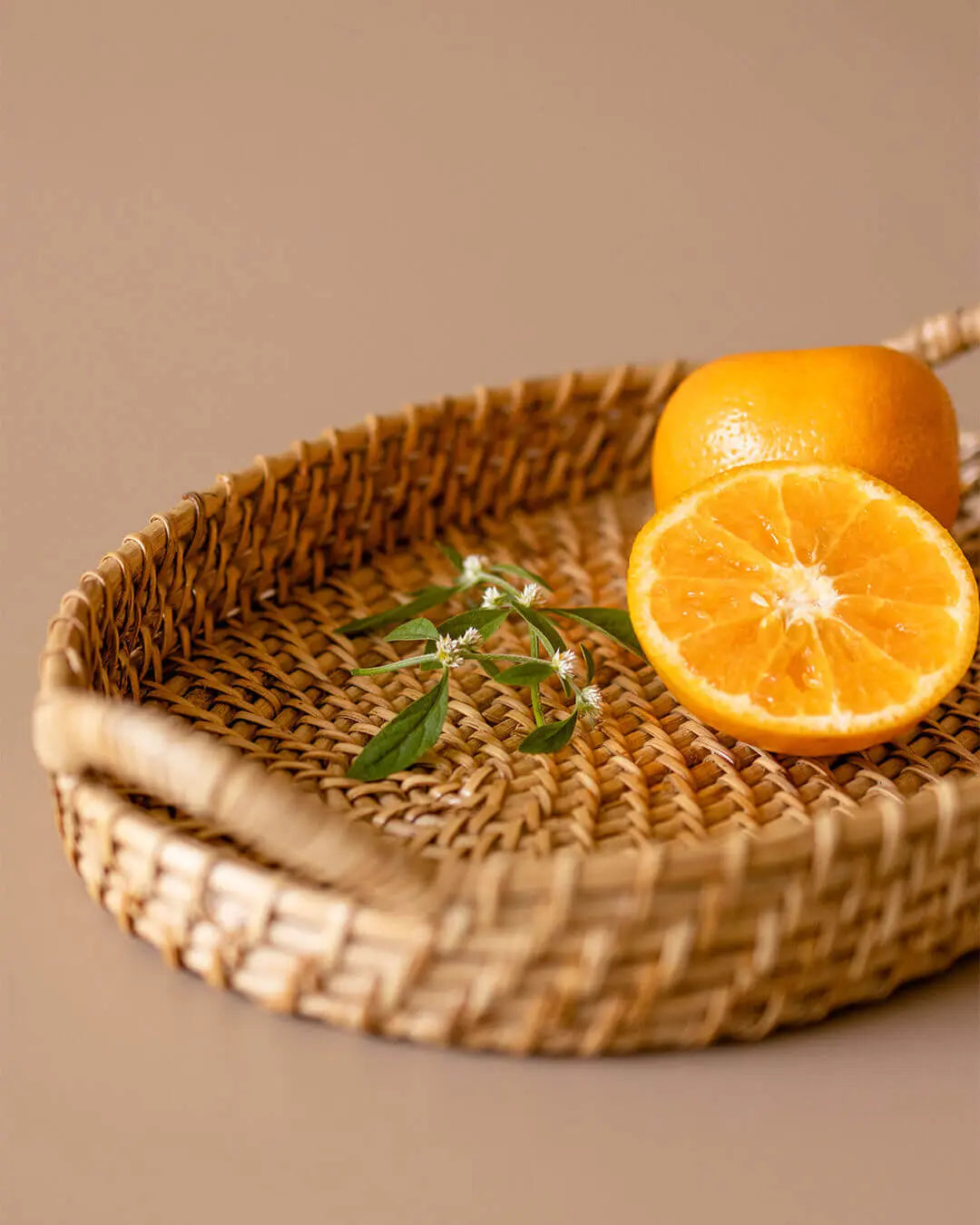 Cane Oval Tray with Handles Kolus Home