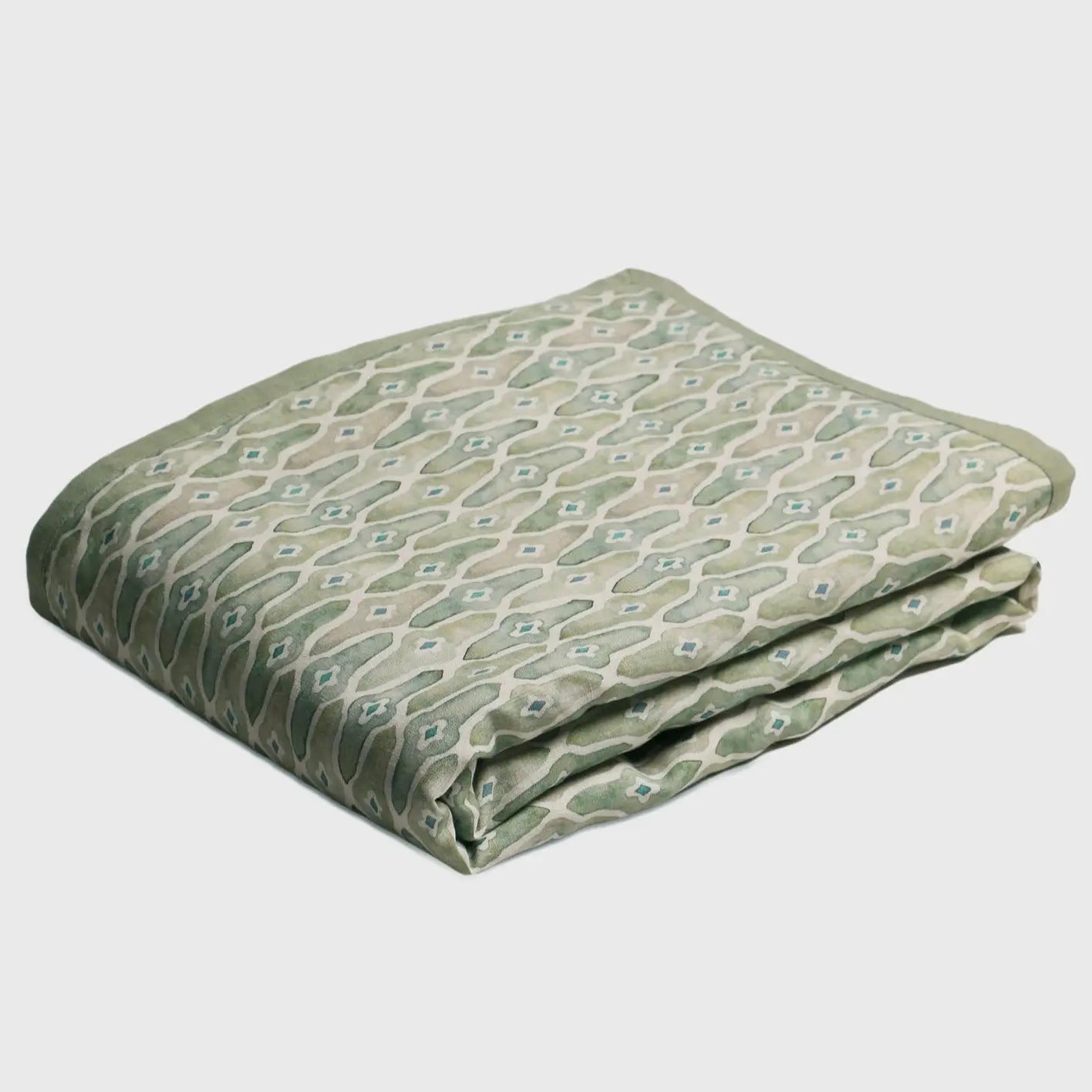 Mosaic Sage Linen Bedspread SanctuaryLiving