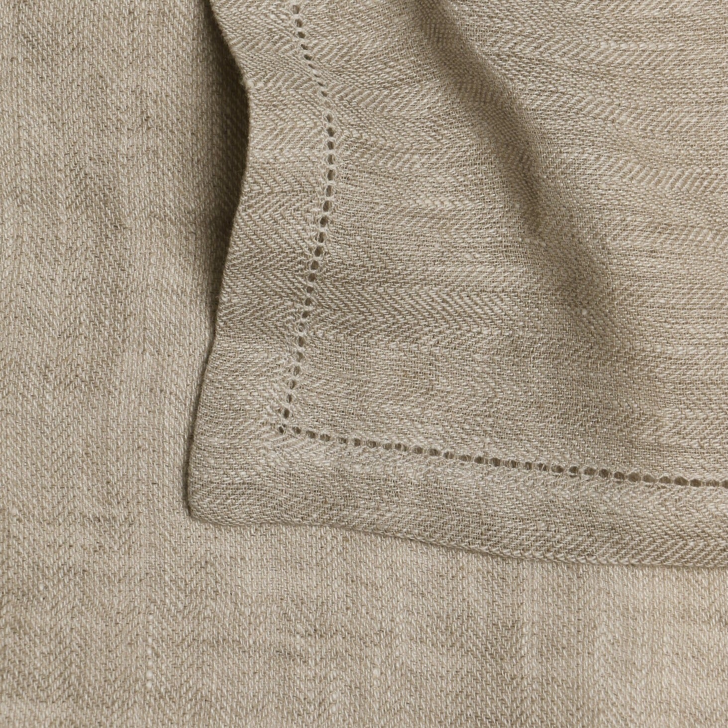 Oatmeal Herringbone Linen Table Napkins-Set of 2
