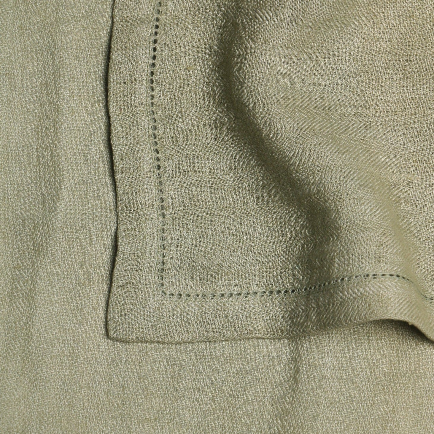 Linen Herringbone Sage Table Napkins | Set of 2
