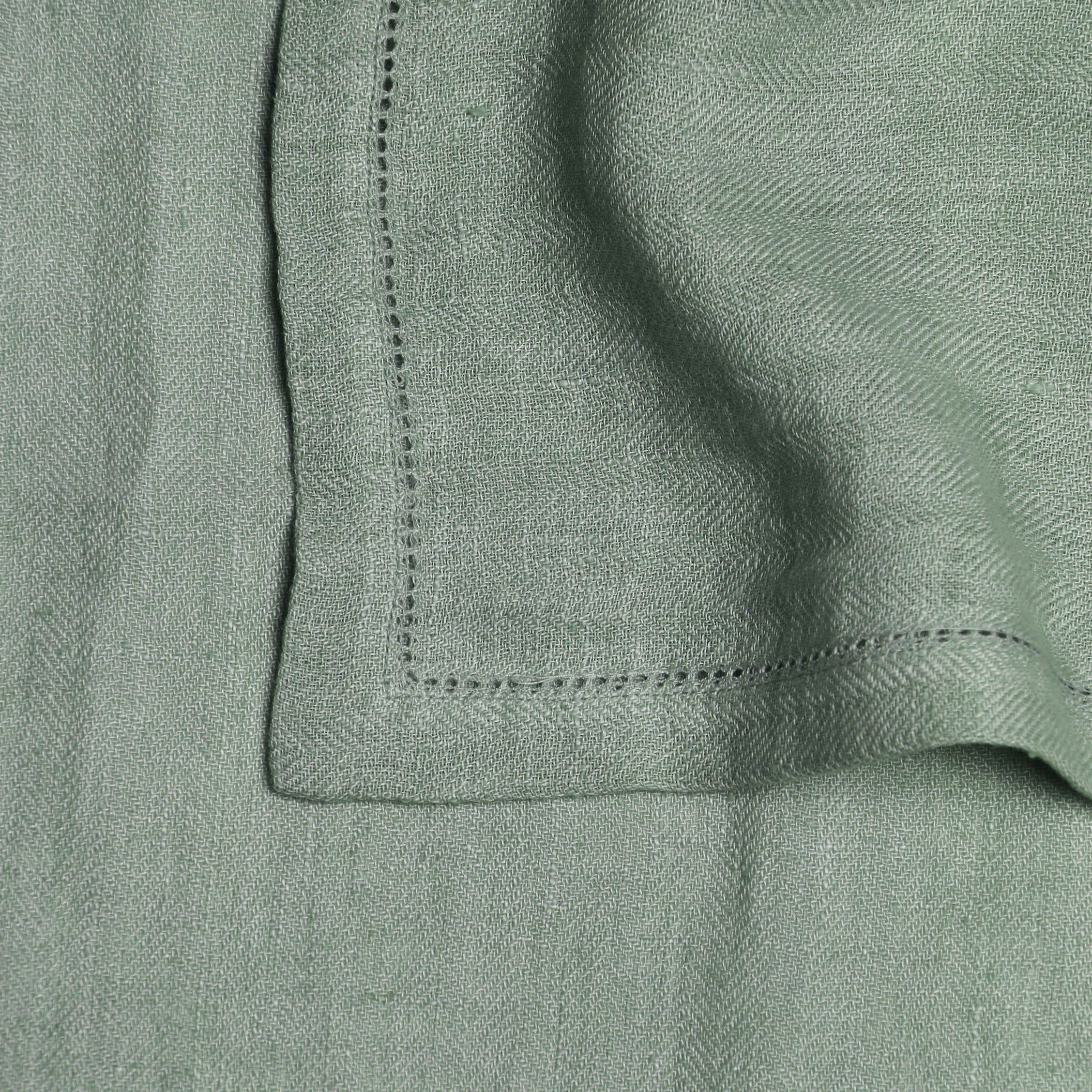 Duck Egg Herringbone Linen Table Runner