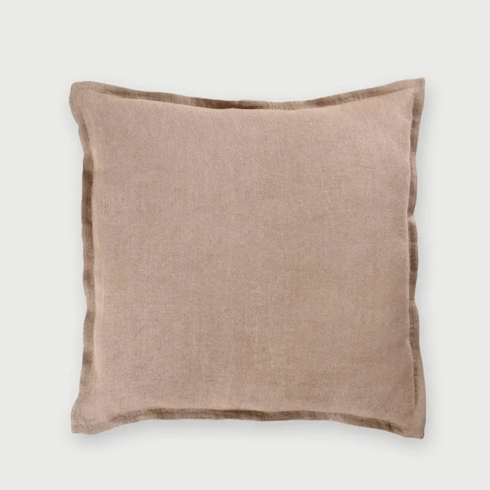 Blush Herringbone Linen Cushion Cover SanctuaryLiving