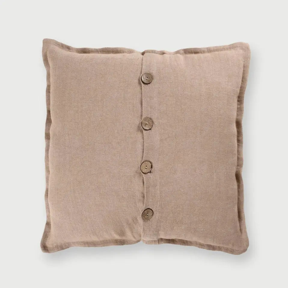 Blush Herringbone Linen Cushion Cover SanctuaryLiving