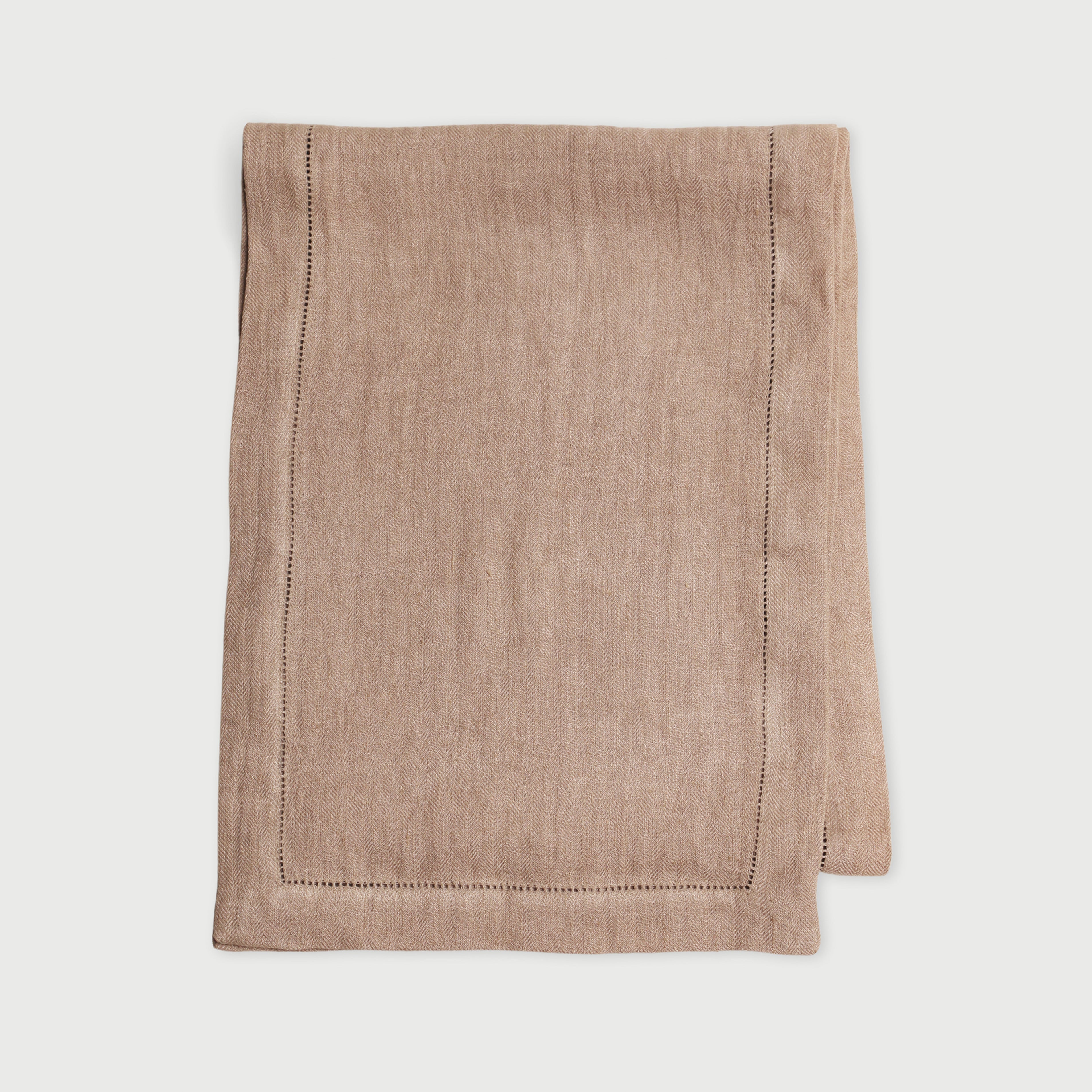 Blush Herringbone Linen Table Runner