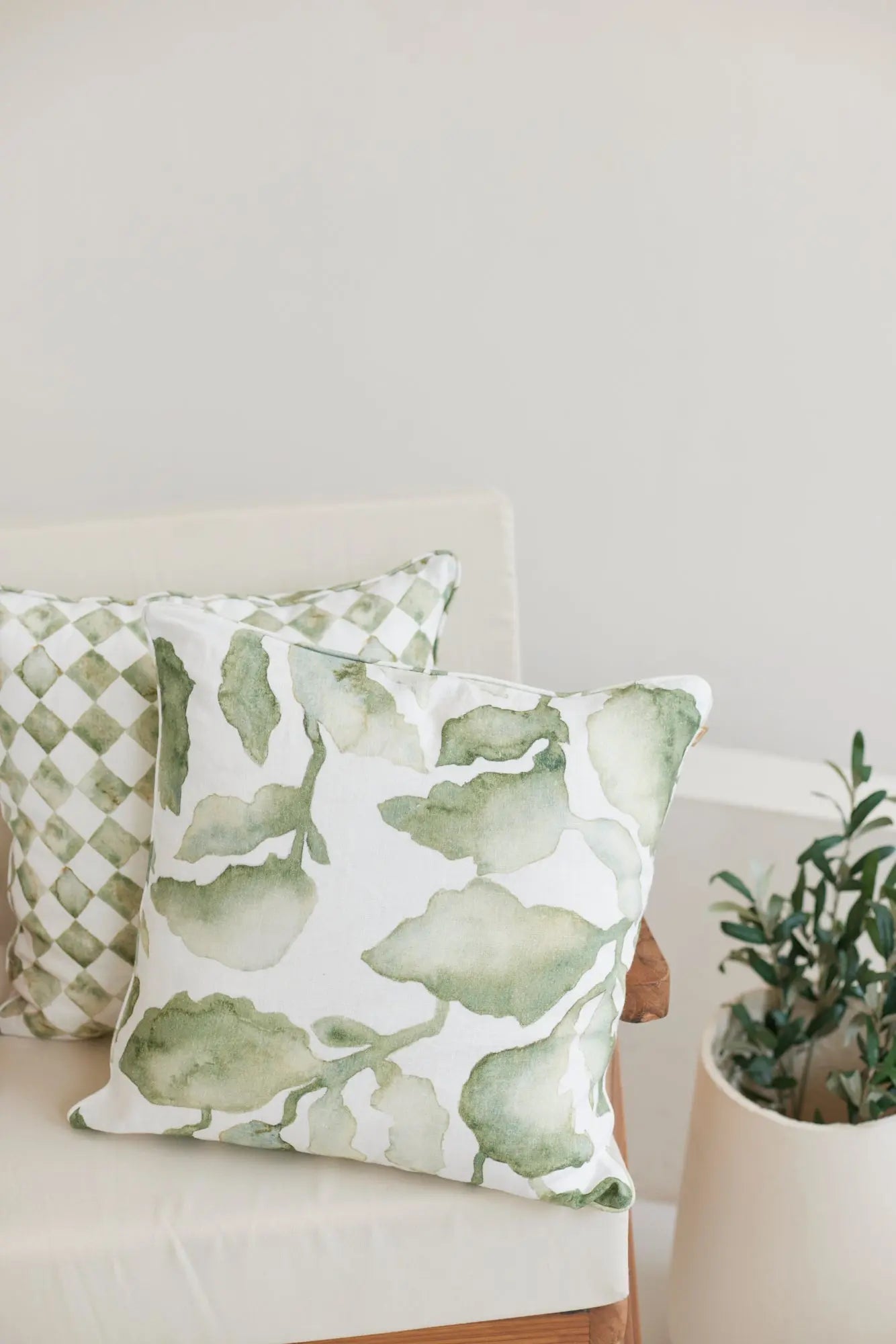 Cascade Green Linen Cushion Cover SanctuaryLiving