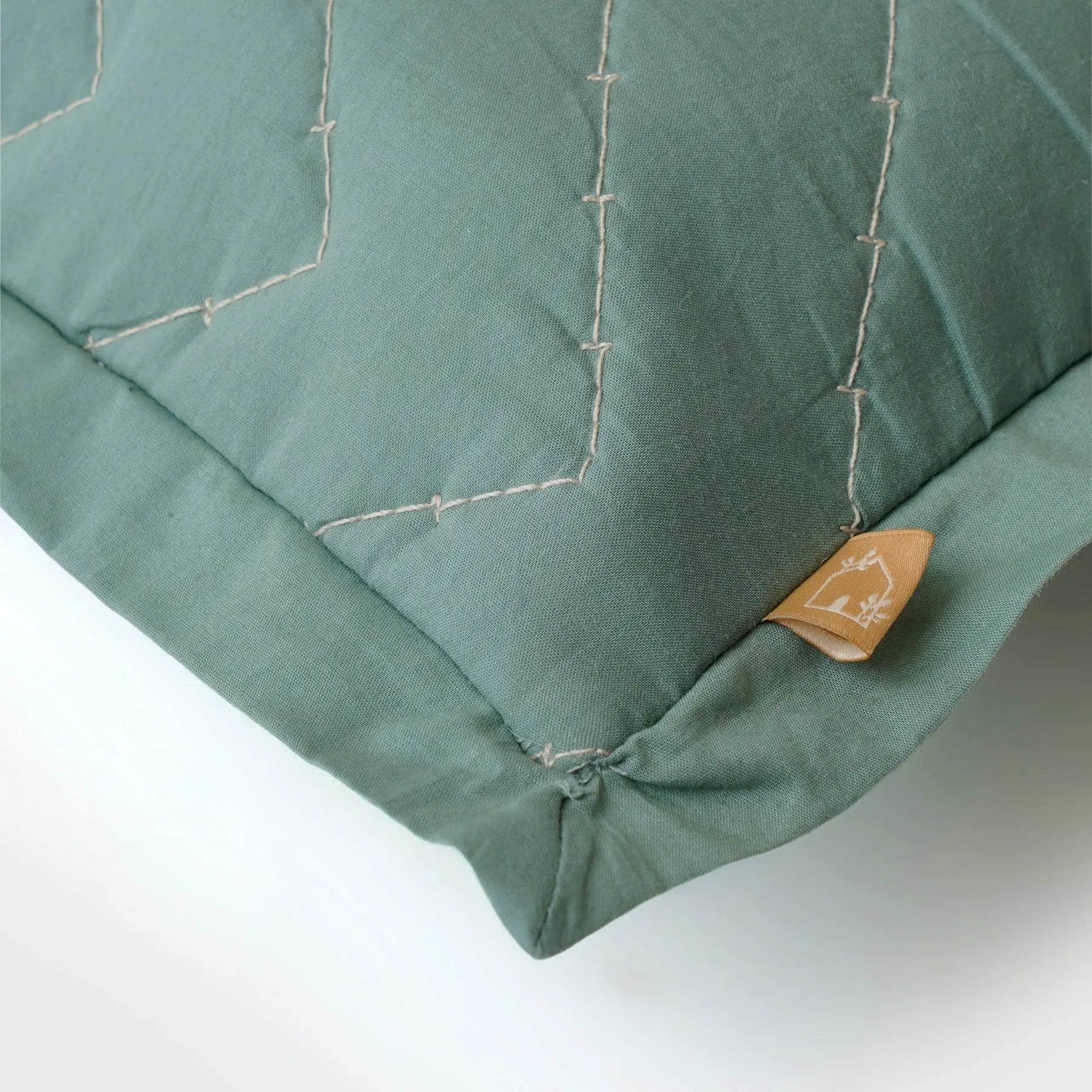 Chevron Green Quilted Cotton Bedding Set SanctuaryLiving