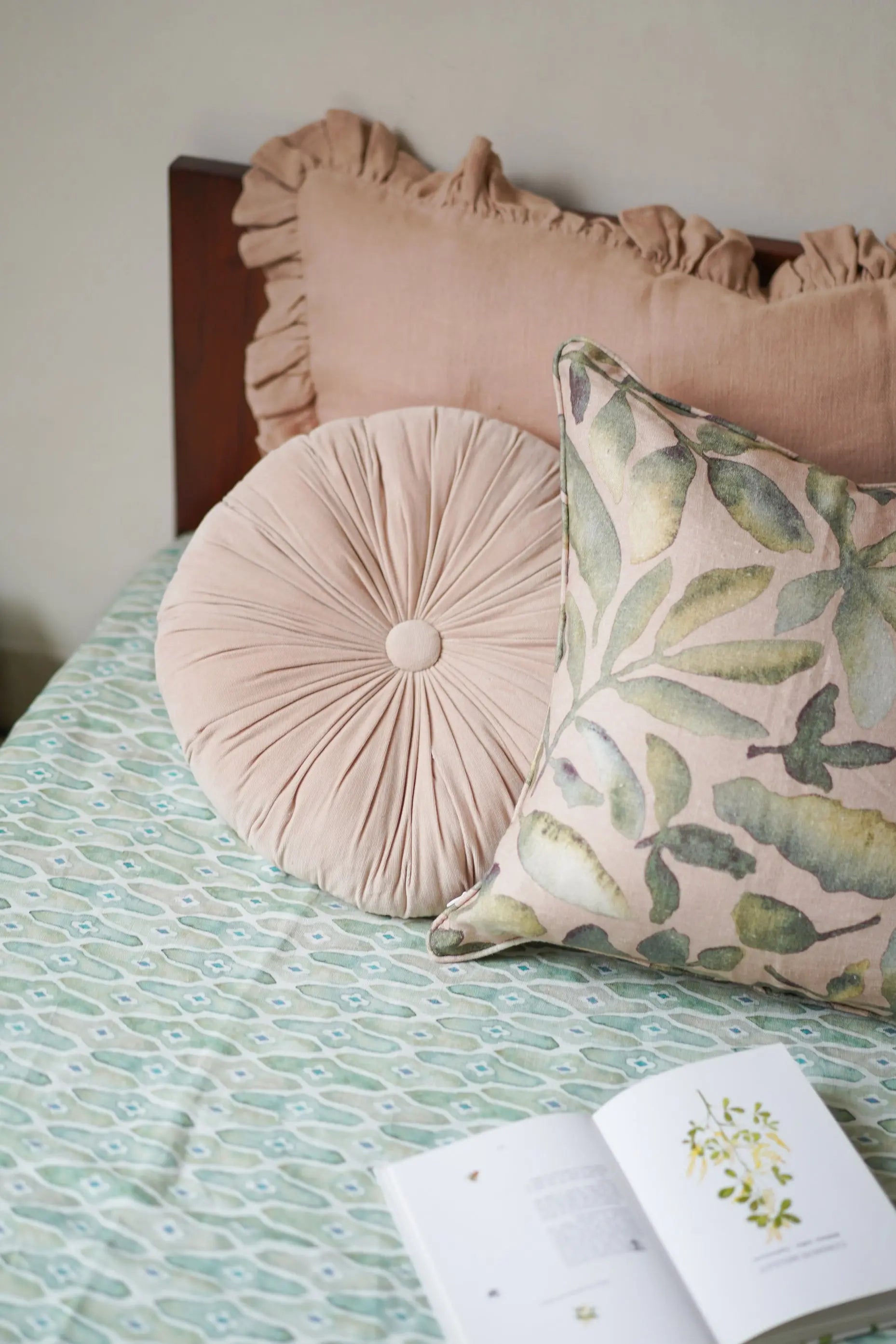 Linen Ruffle Blush Pillow Cover SanctuaryLiving