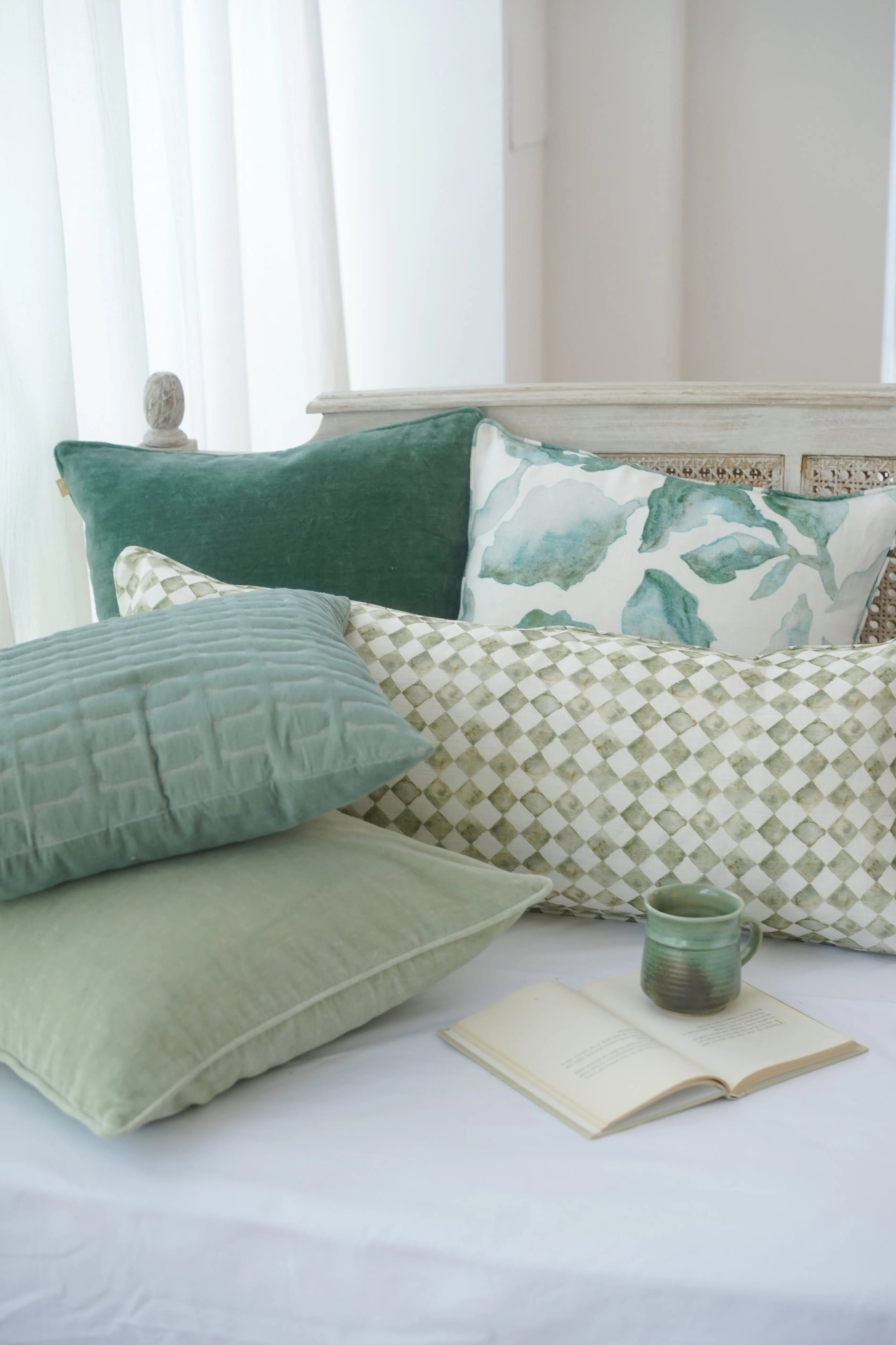 Celadon Green Velvet Euro Sham SanctuaryLiving