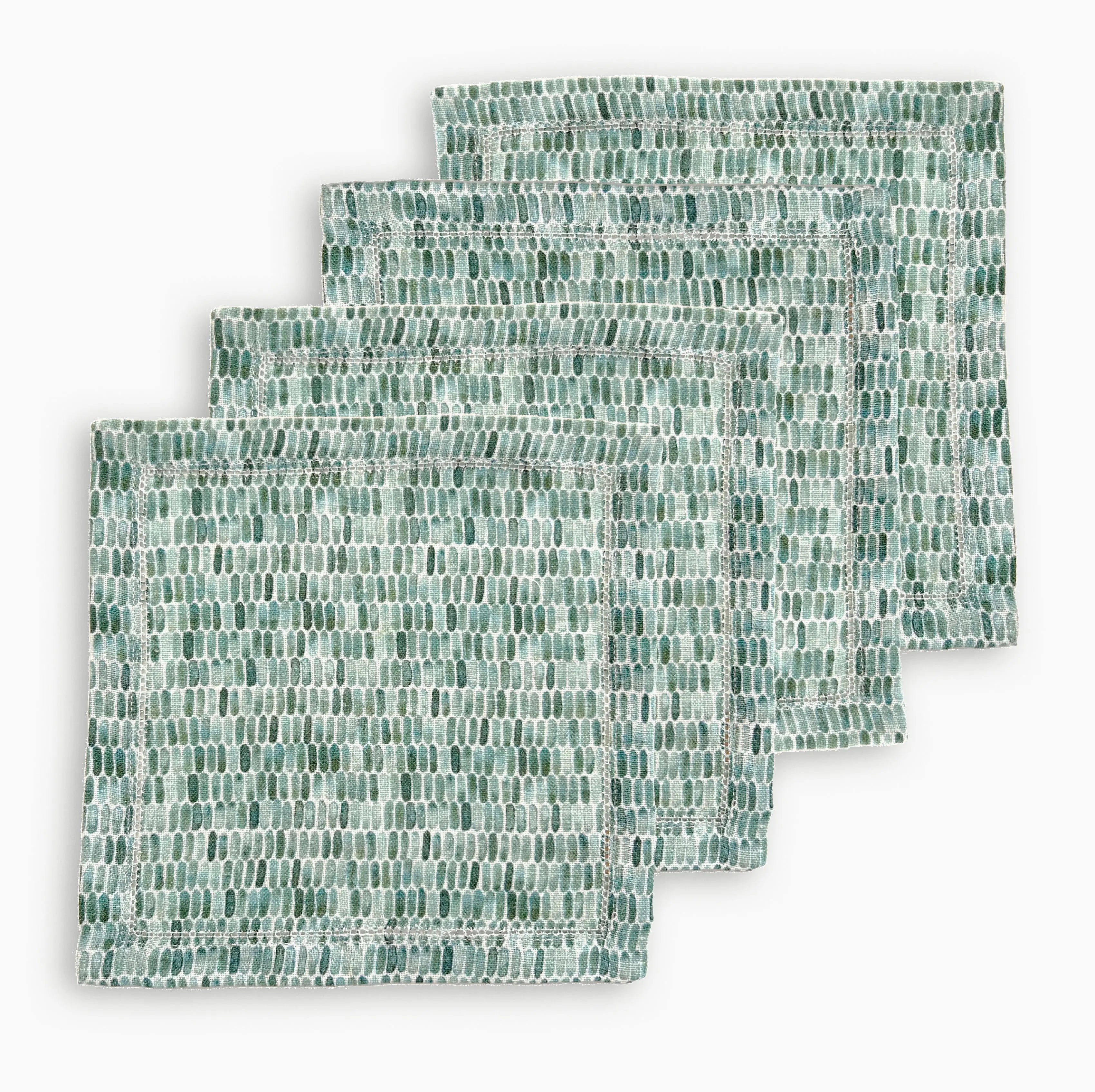 Speckle Teal Linen Cocktail Napkins-Set of 4 SanctuaryLiving