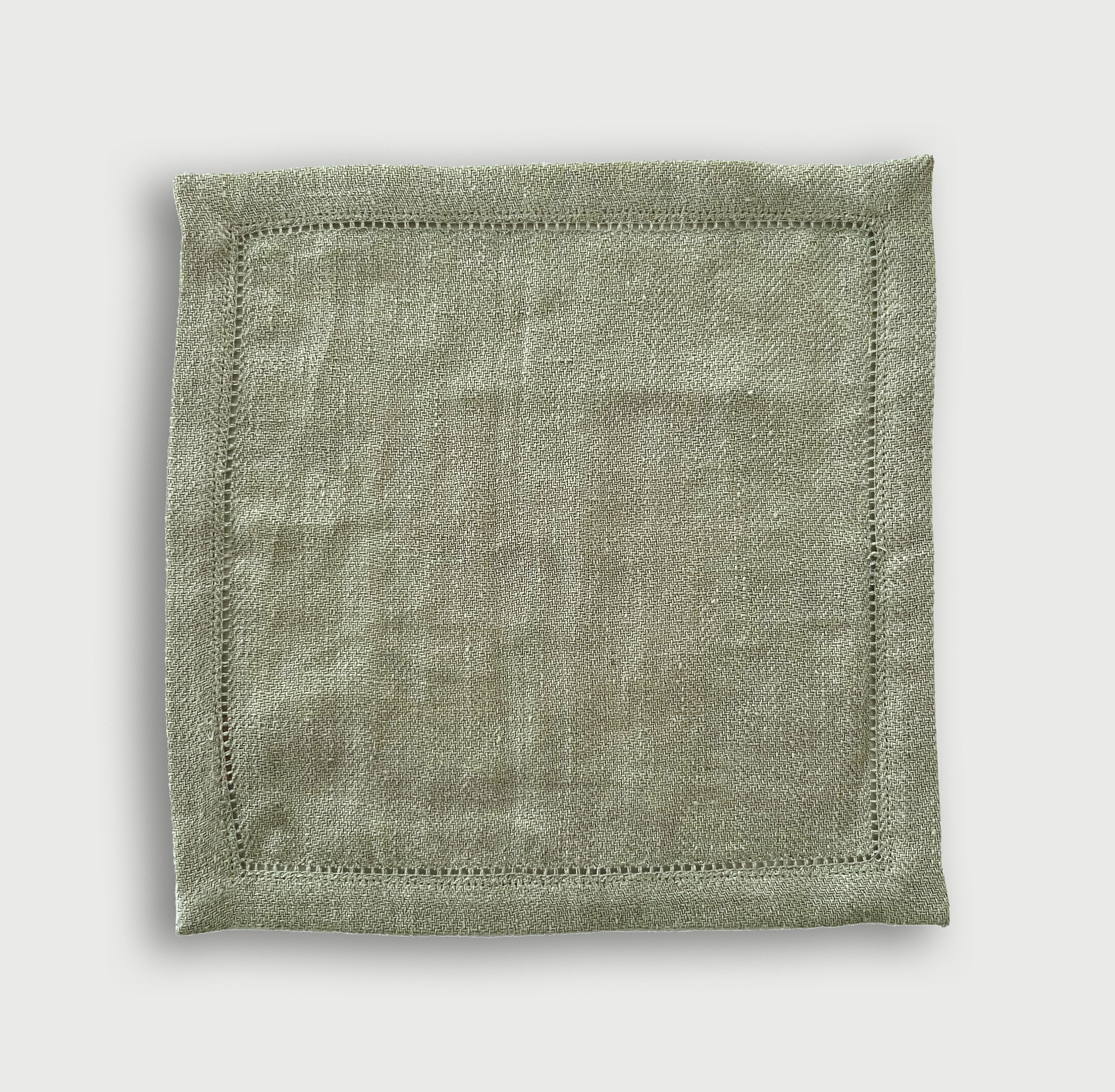 Linen Herringbone Sage Cocktail Napkins-Set of 4
