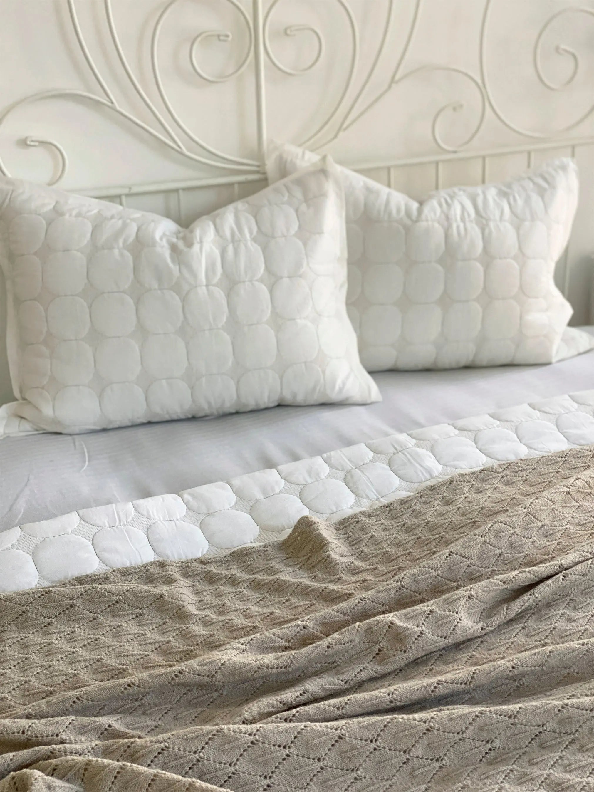 Hygge Sand Knitted Throw SanctuaryLiving