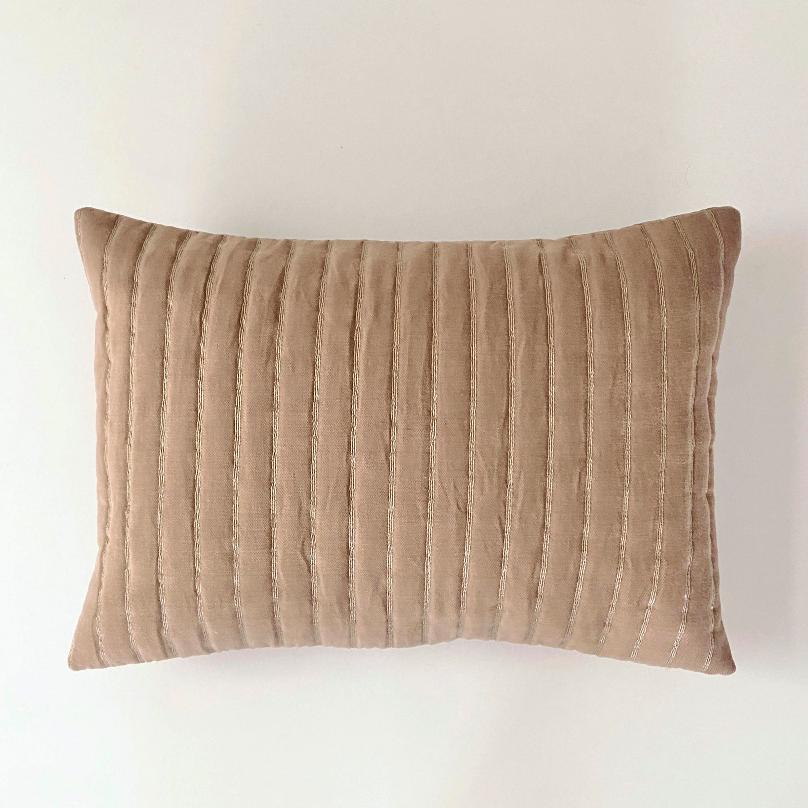 Eden Striped Blush Velvet Cushion Cover