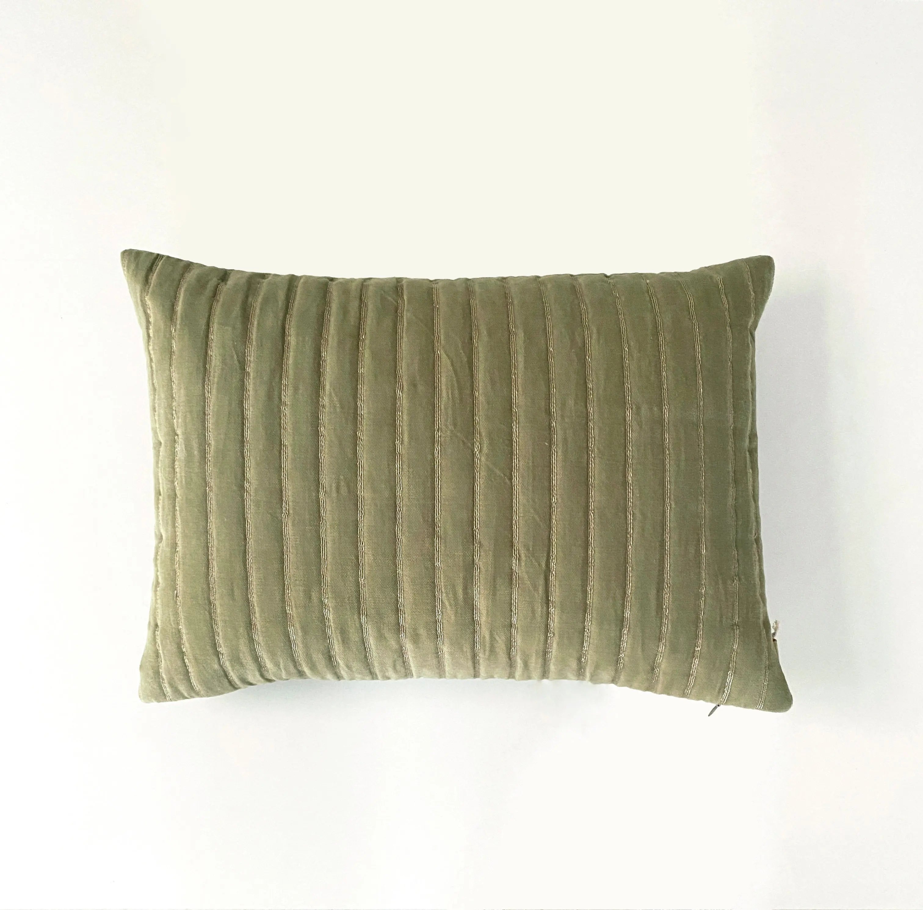 Eden Striped Fern Oblong Velvet Cushion Cover SanctuaryLiving