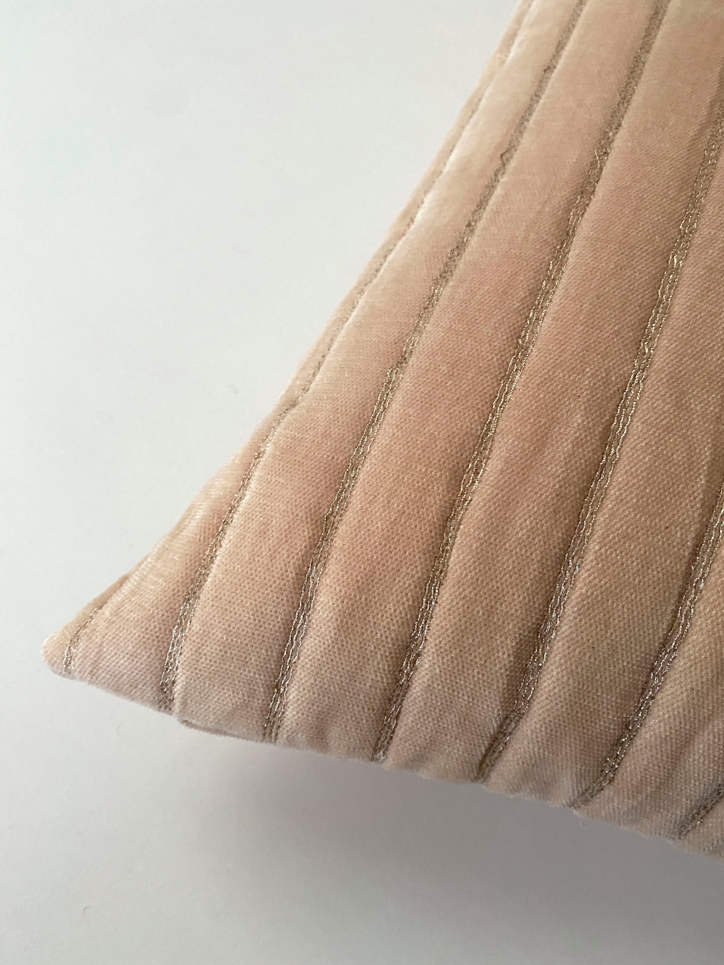 Eden Striped Blush Velvet Cushion Cover