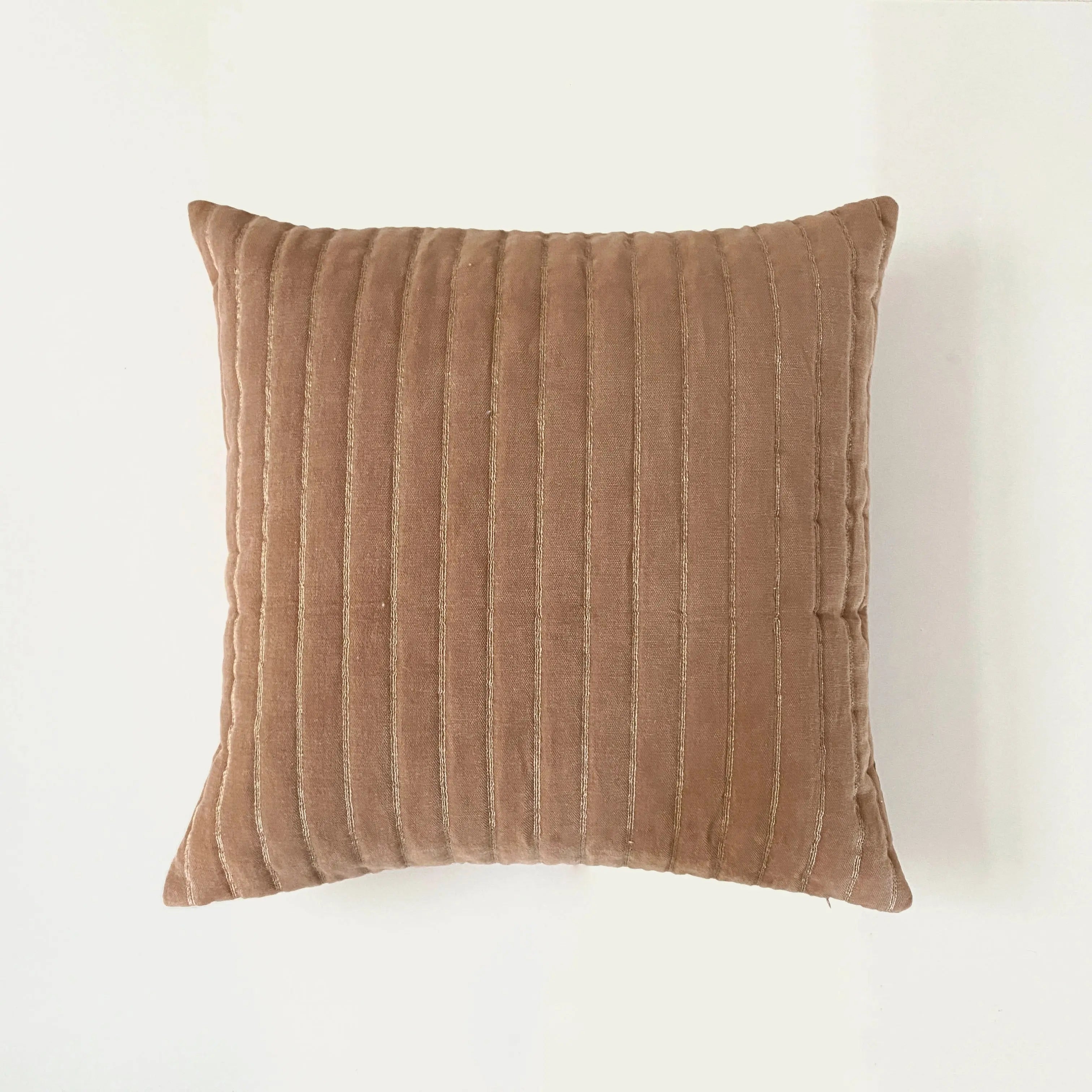 Eden Striped Spice Velvet Cushion Cover SanctuaryLiving