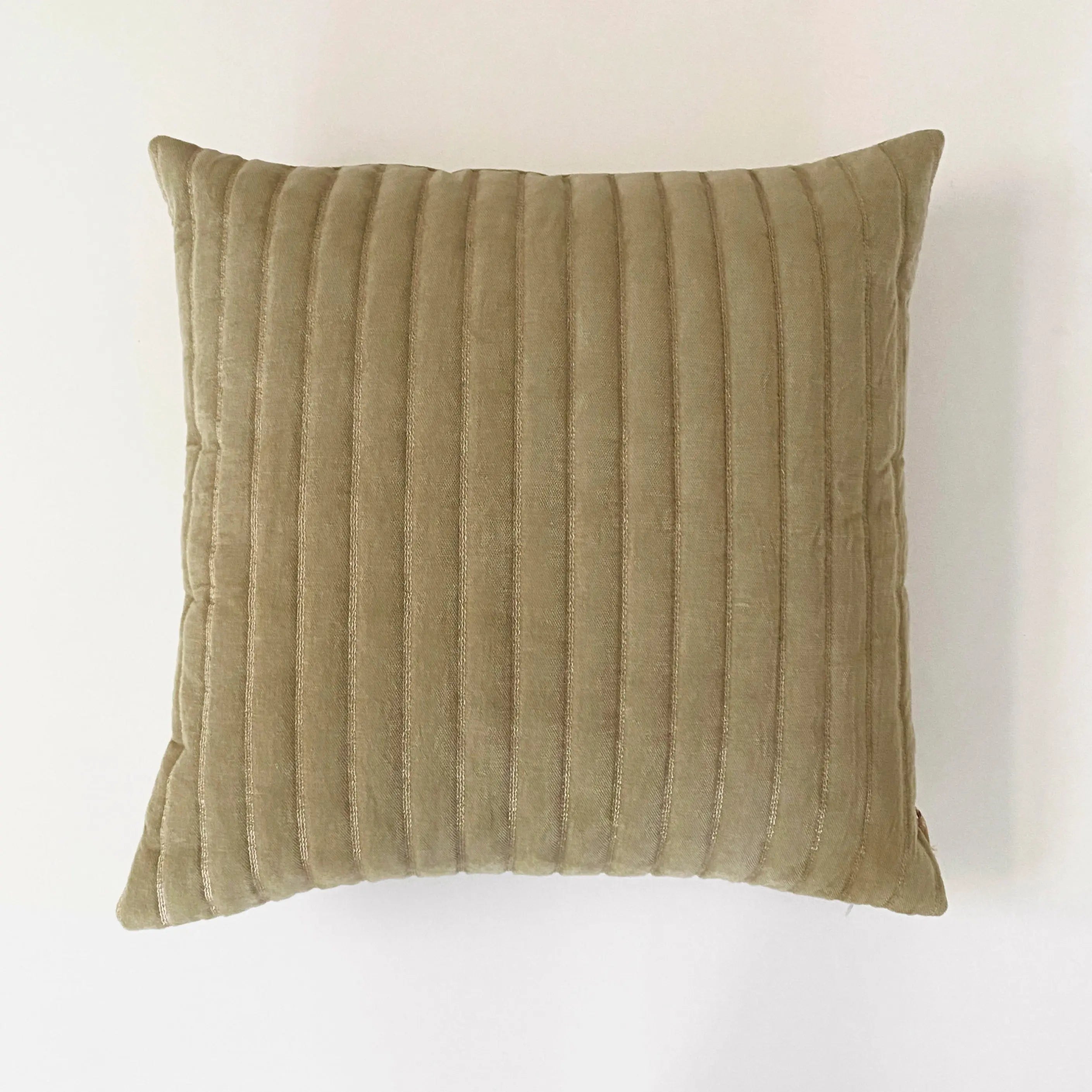 Eden Striped Sand Velvet Cushion Cover SanctuaryLiving