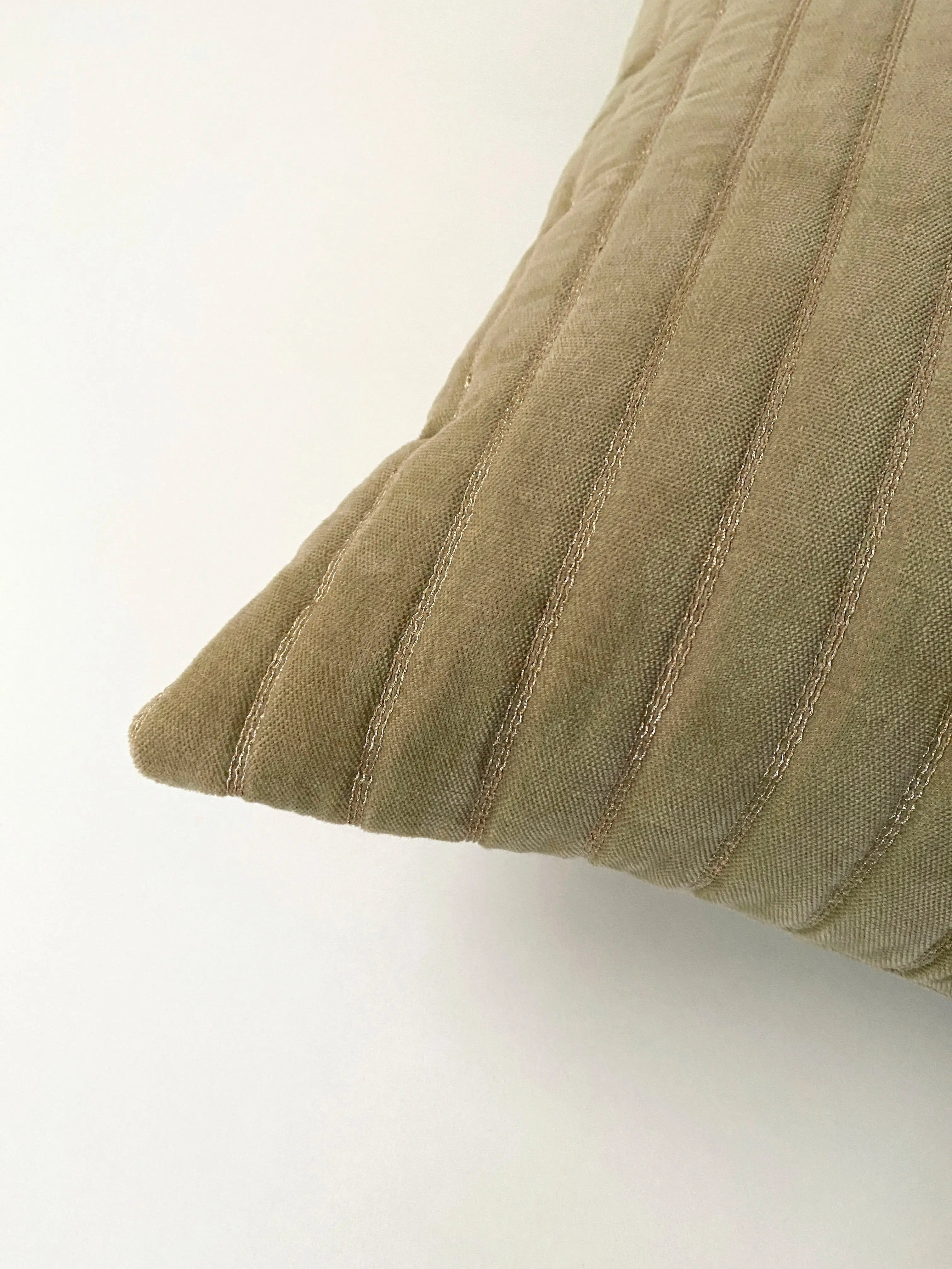Eden Striped Sand Oblong Velvet Cushion Cover SanctuaryLiving