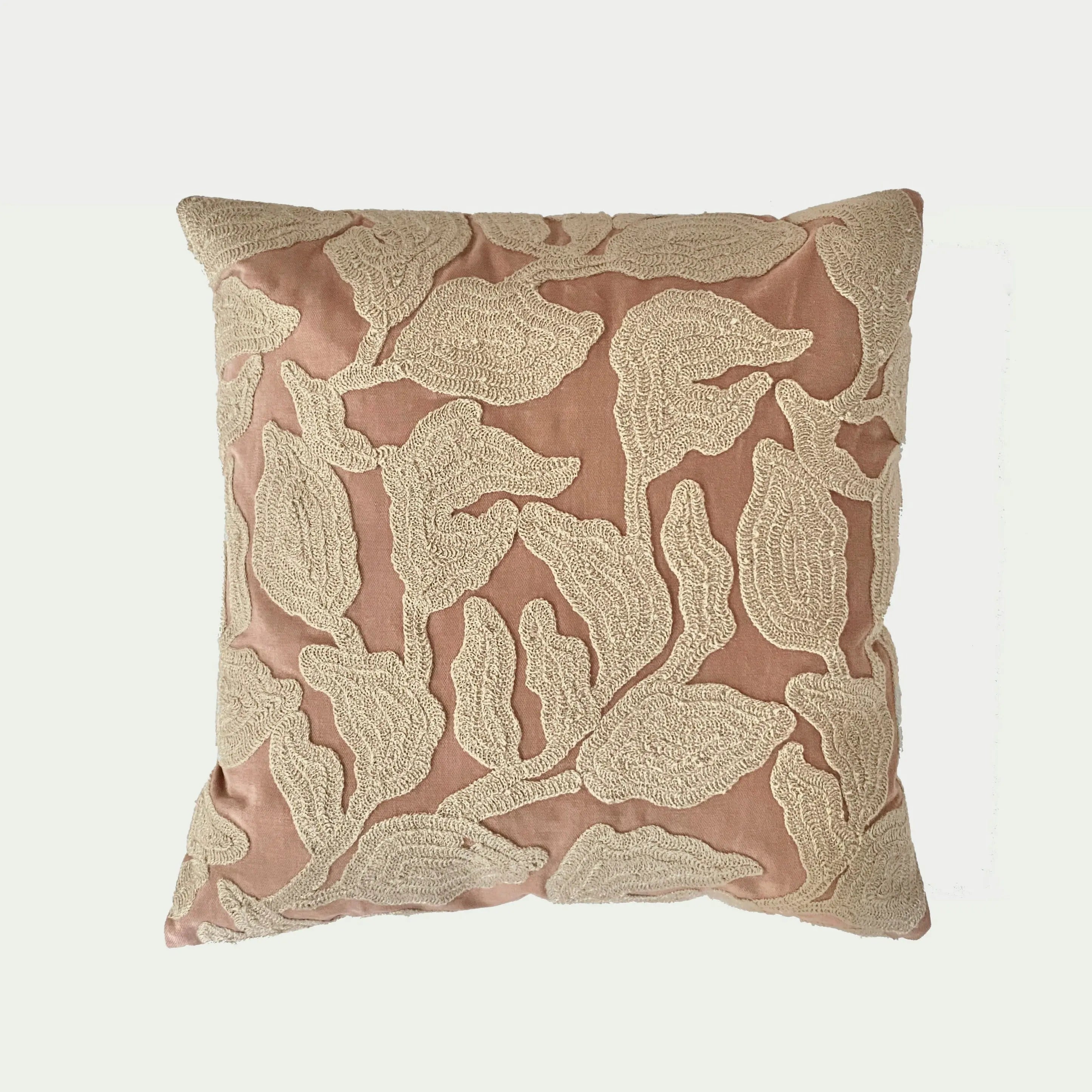 Cascade Embroidered Spice Velvet Cushion Cover SanctuaryLiving