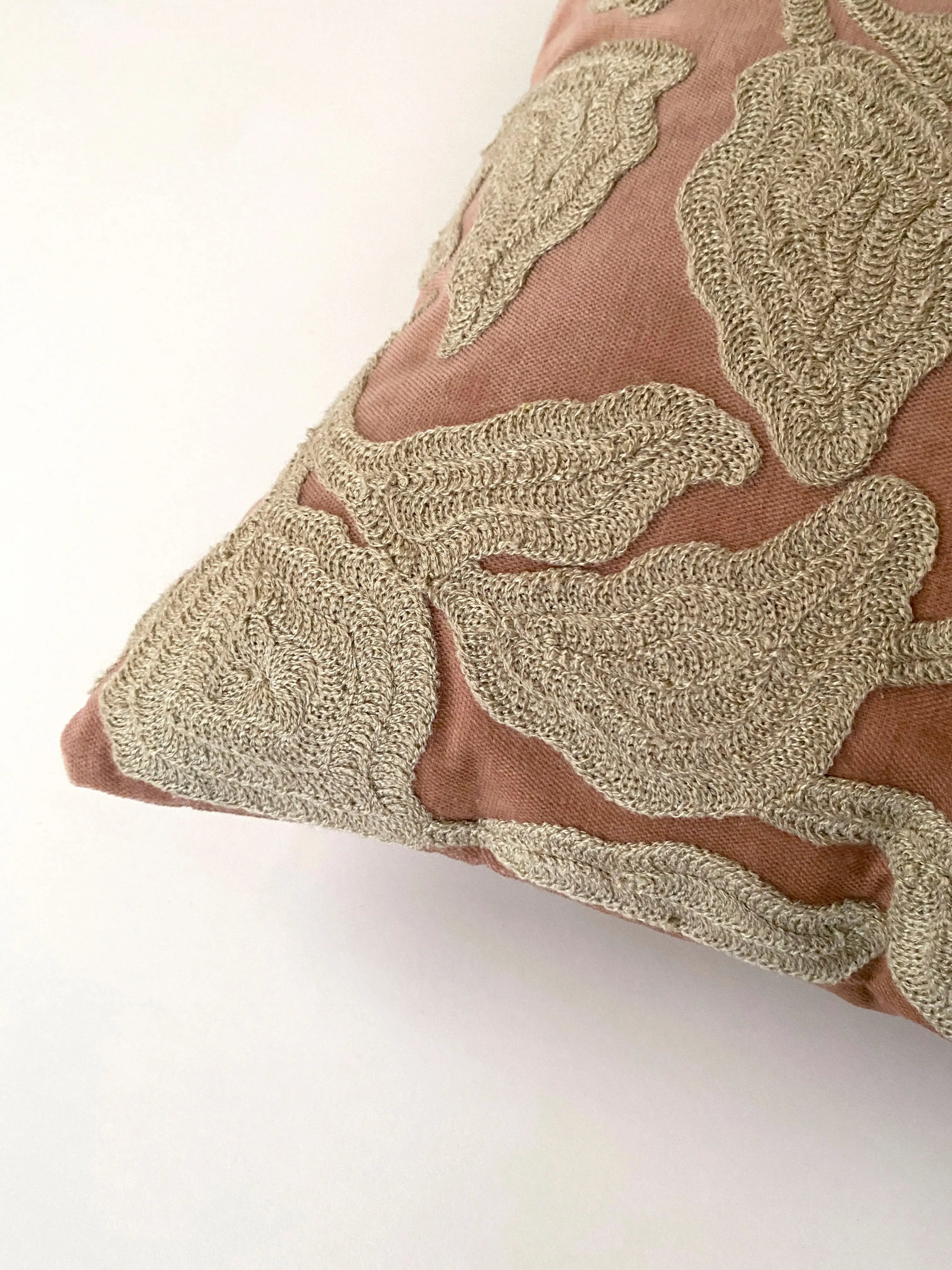 Cascade Embroidered Spice Velvet Cushion Cover SanctuaryLiving