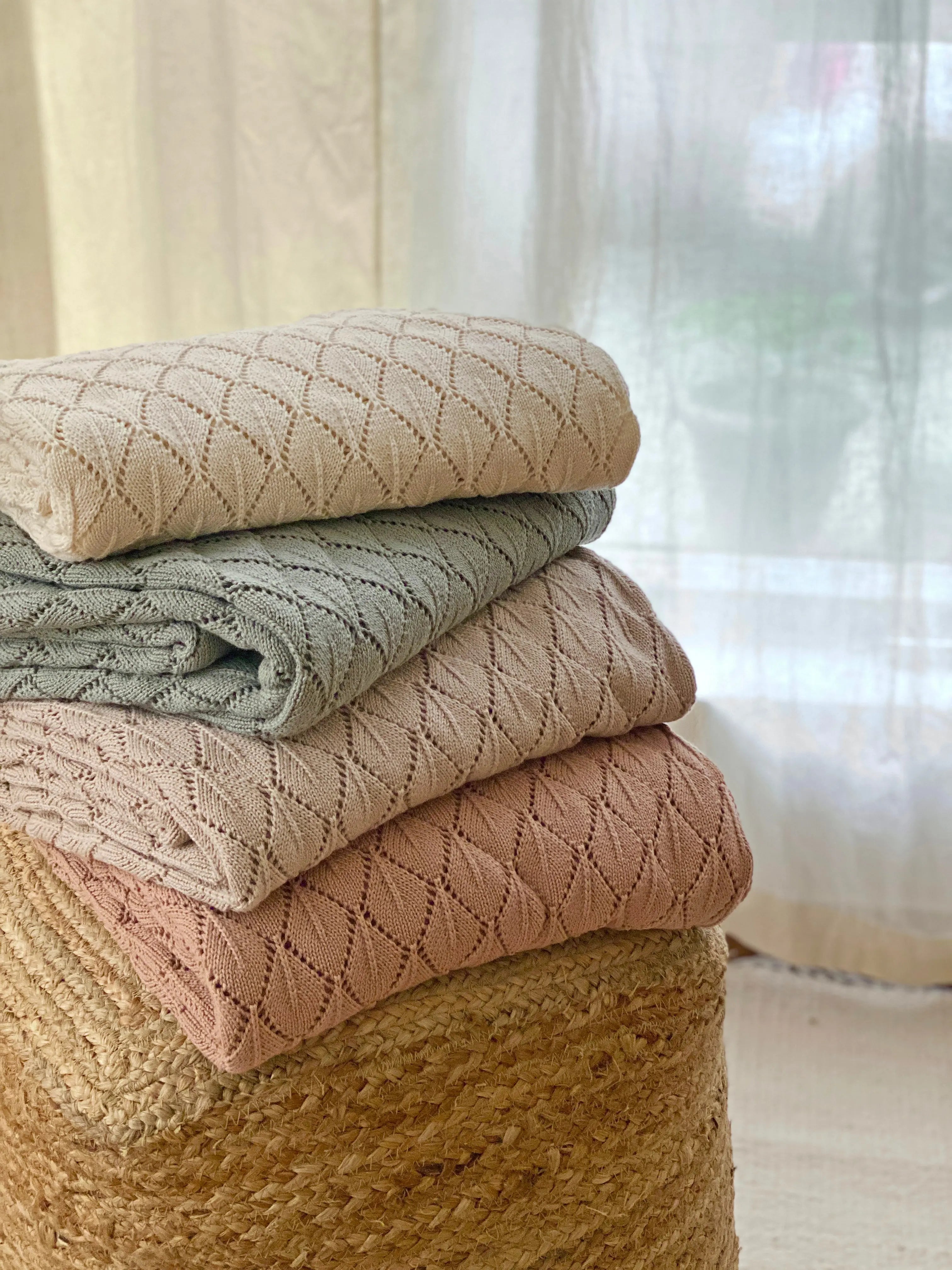 Hygge Duck Egg Knitted Blanket SanctuaryLiving