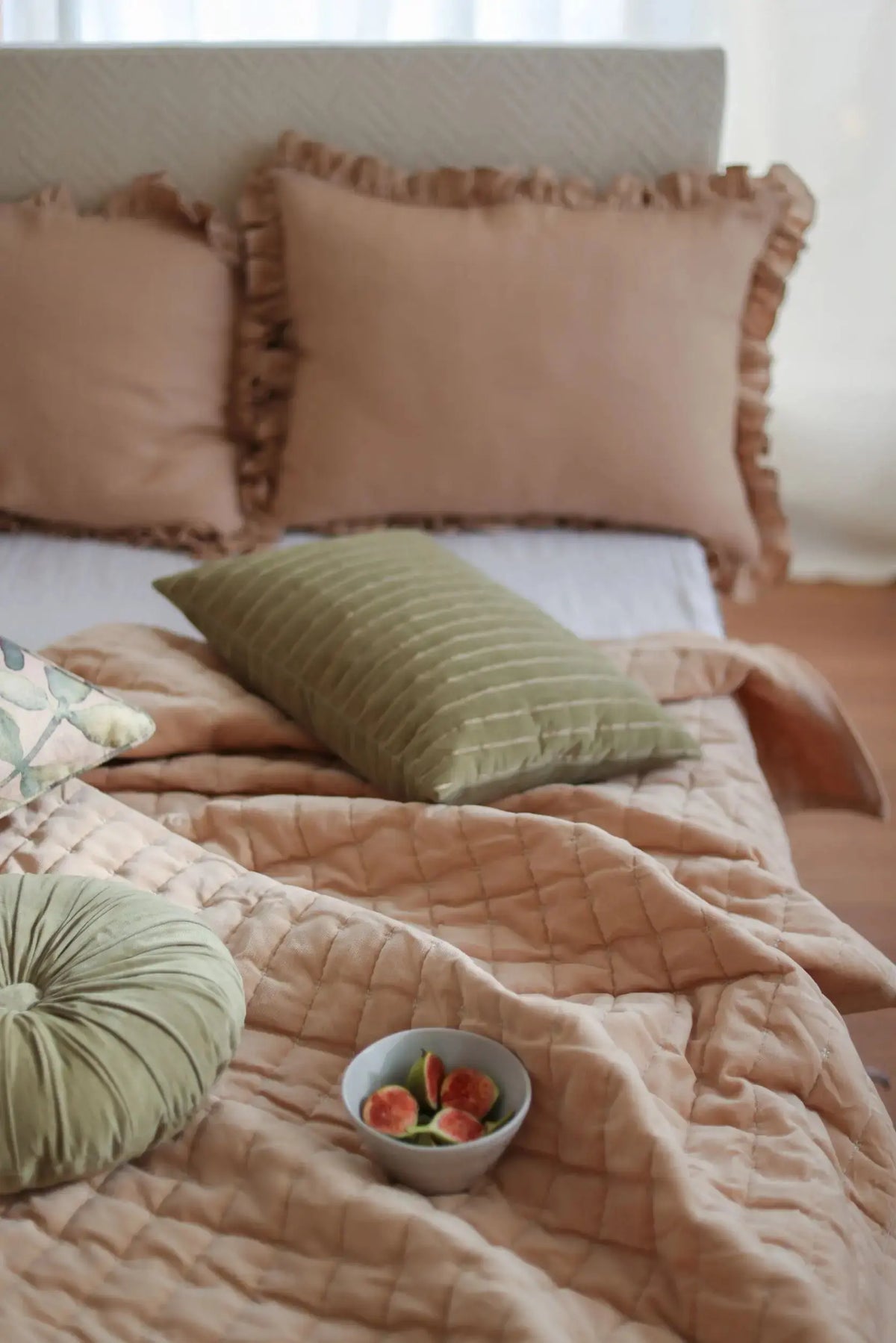 Sitara Blush Velvet Embroidered Quilt SanctuaryLiving