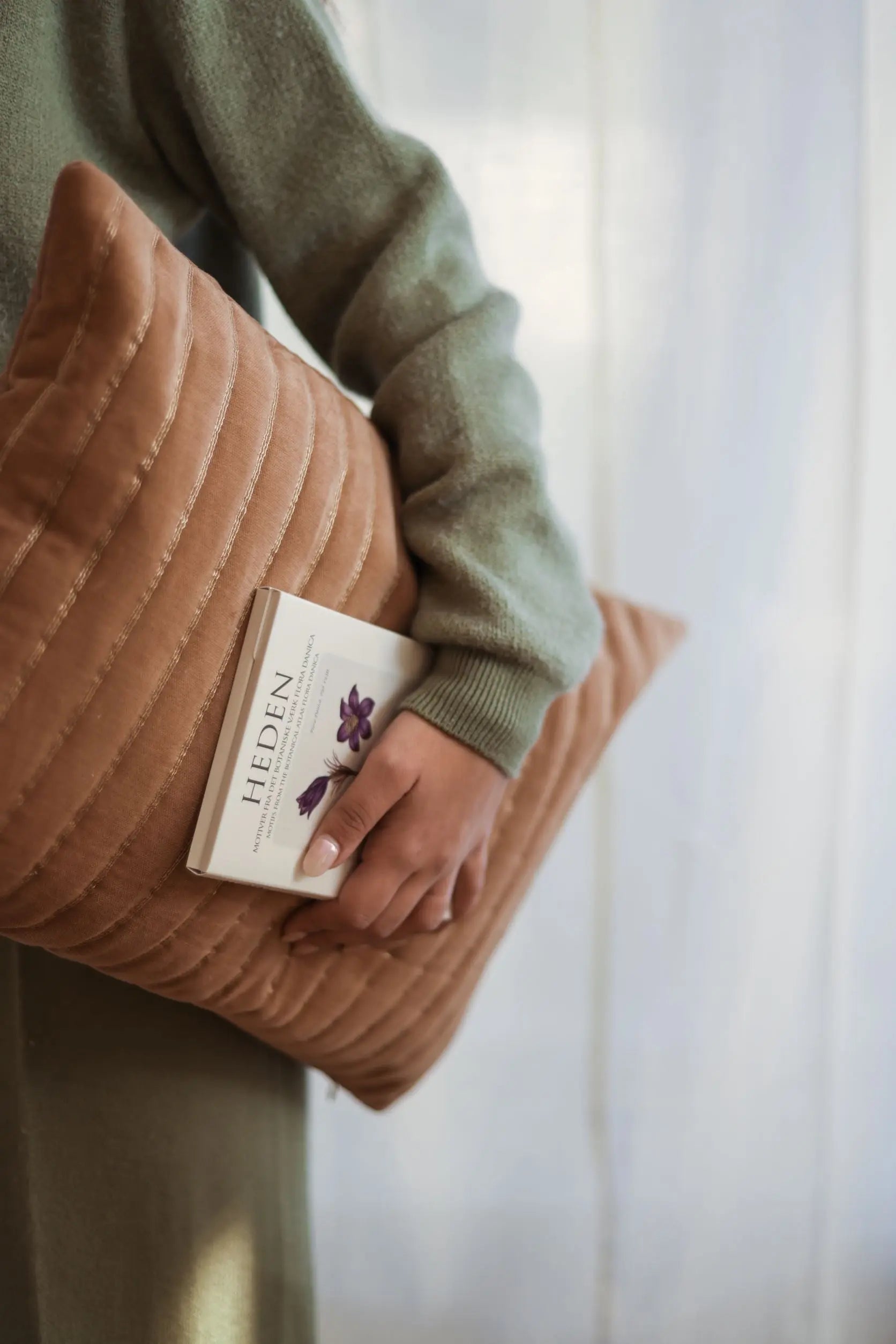 Eden Striped Spice Oblong Velvet Cushion Cover SanctuaryLiving