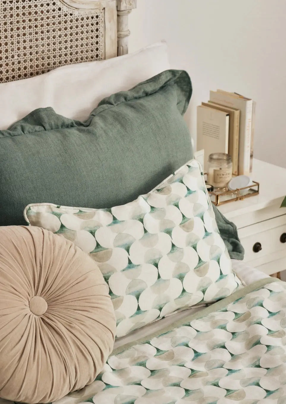 Cuddle Blush Velvet Round Cushion SanctuaryLiving