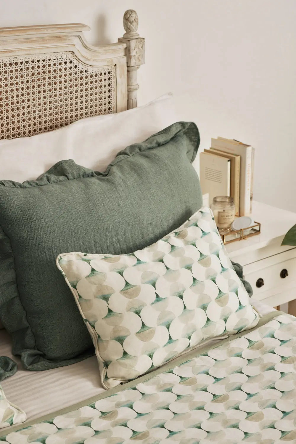 Linen Ruffle Duck Egg Pillow Cover SanctuaryLiving