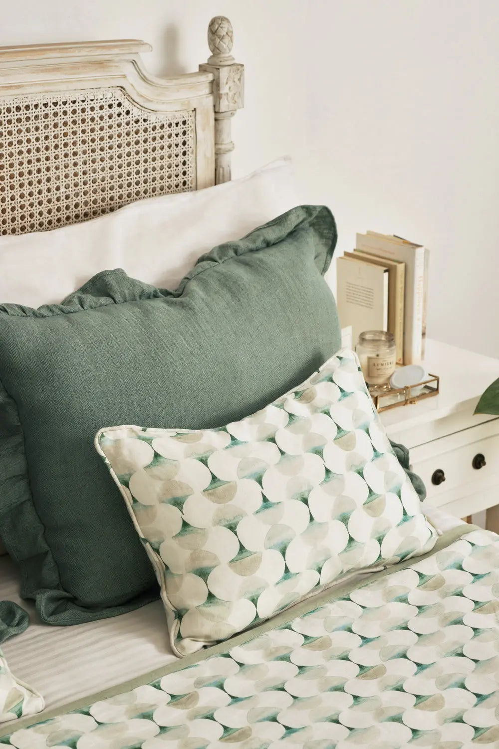Cove Teal Linen Bedspread SanctuaryLiving