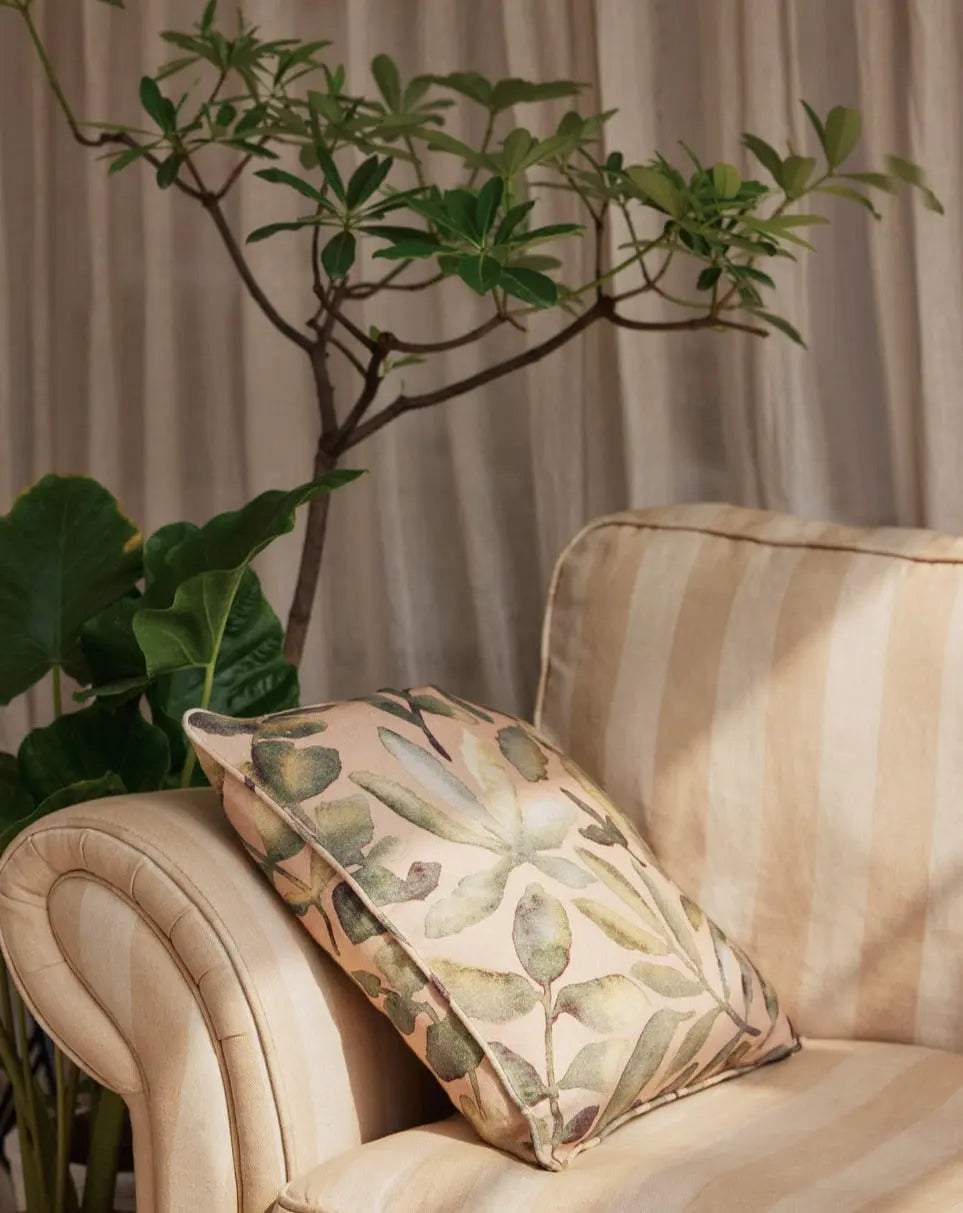 Flora Blush Linen Cushion Cover SanctuaryLiving