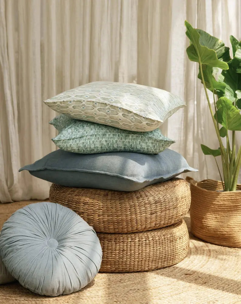 Speckle Teal Linen Cushion Cover SanctuaryLiving