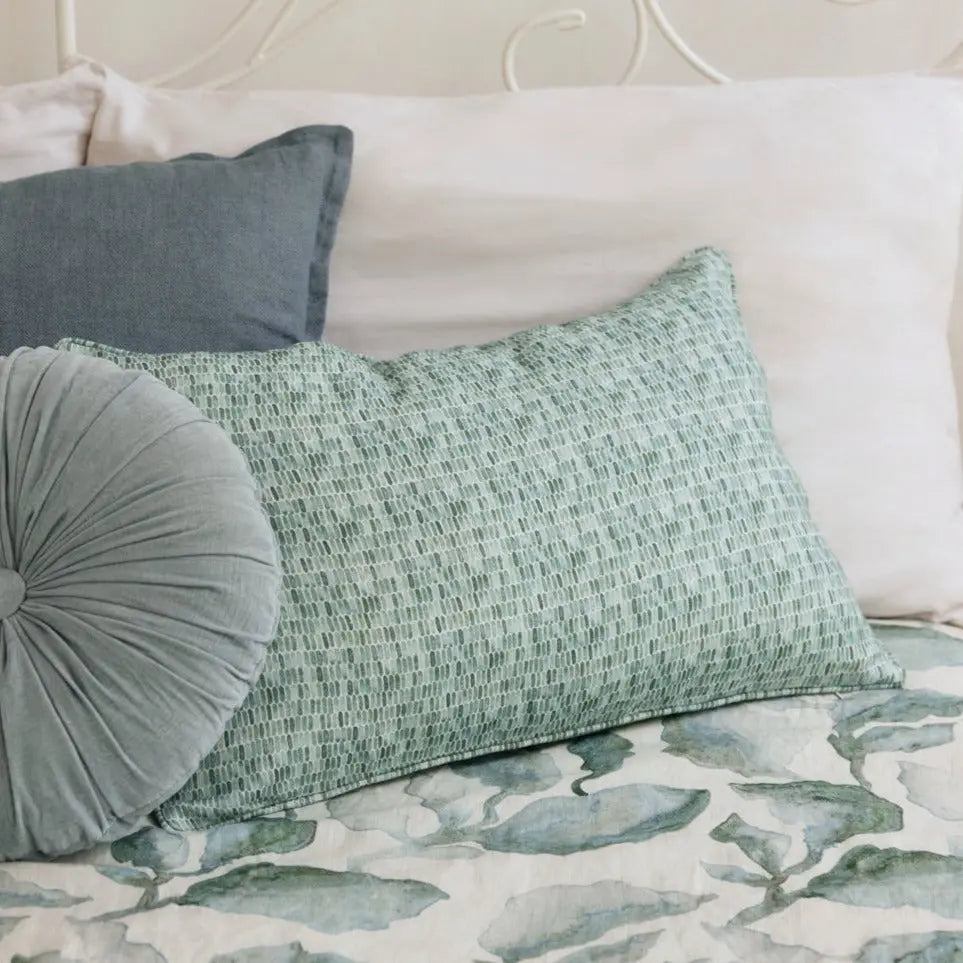 Speckle Teal Linen Cushion Cover SanctuaryLiving