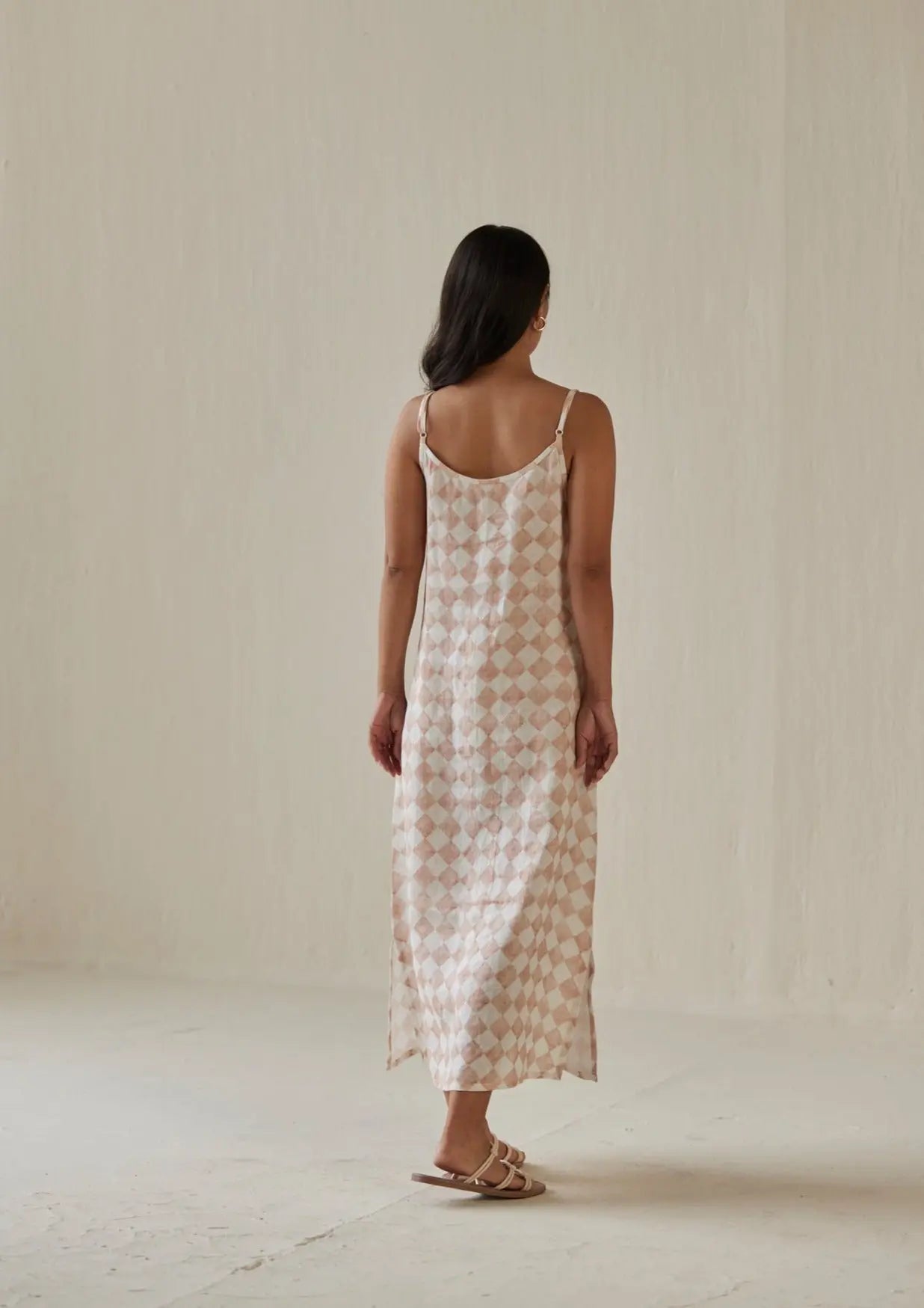 Iris Check Blush Slip Dress SanctuaryLiving