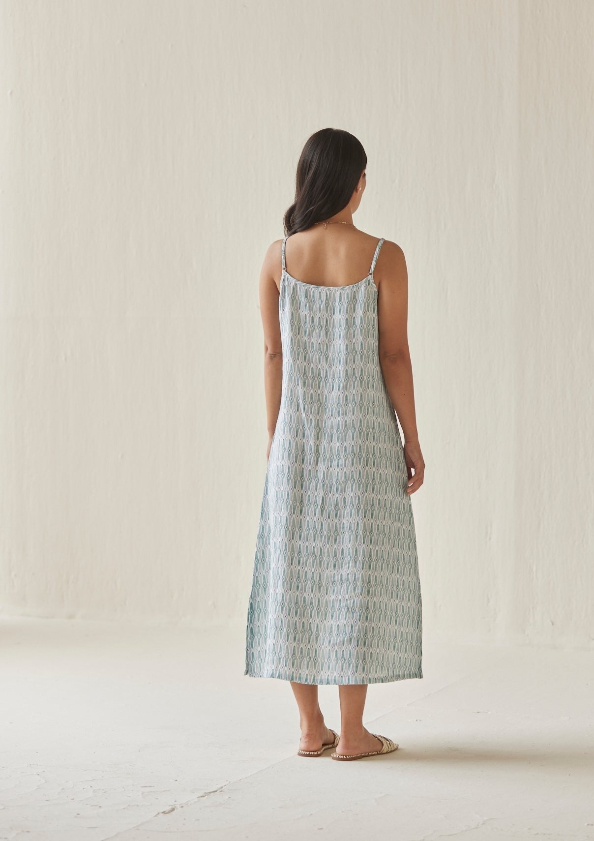 Iris Mosaic Blue Slip Dress