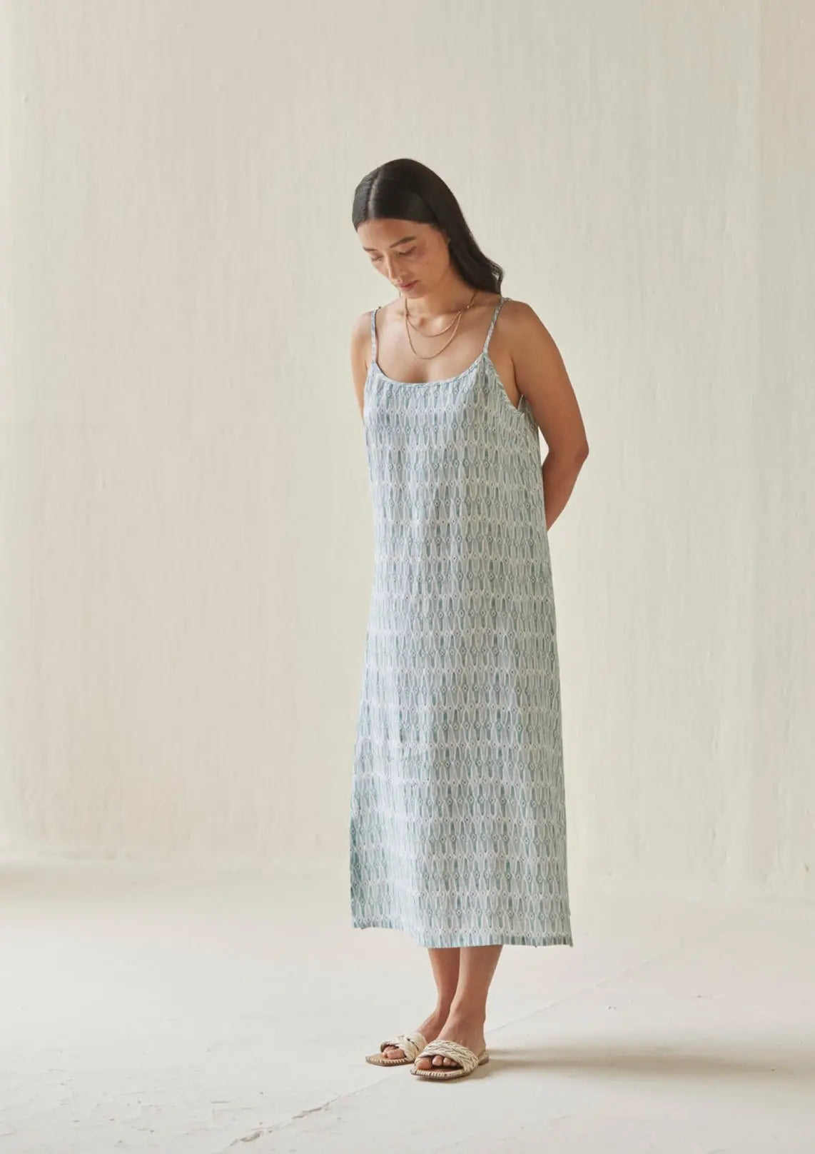 Iris Mosaic Blue Slip Dress SanctuaryLiving