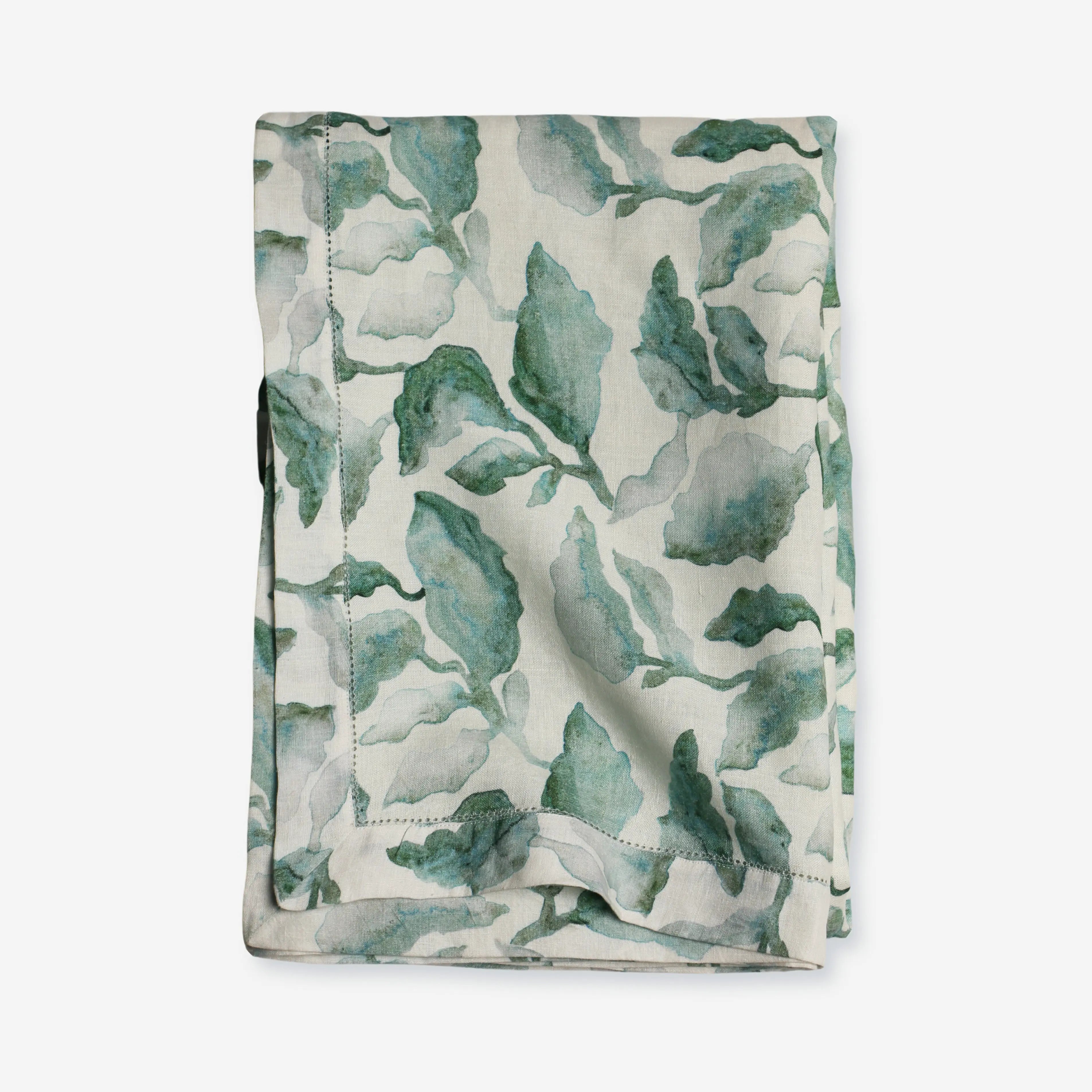 Cascade Teal Linen Table Cover SanctuaryLiving