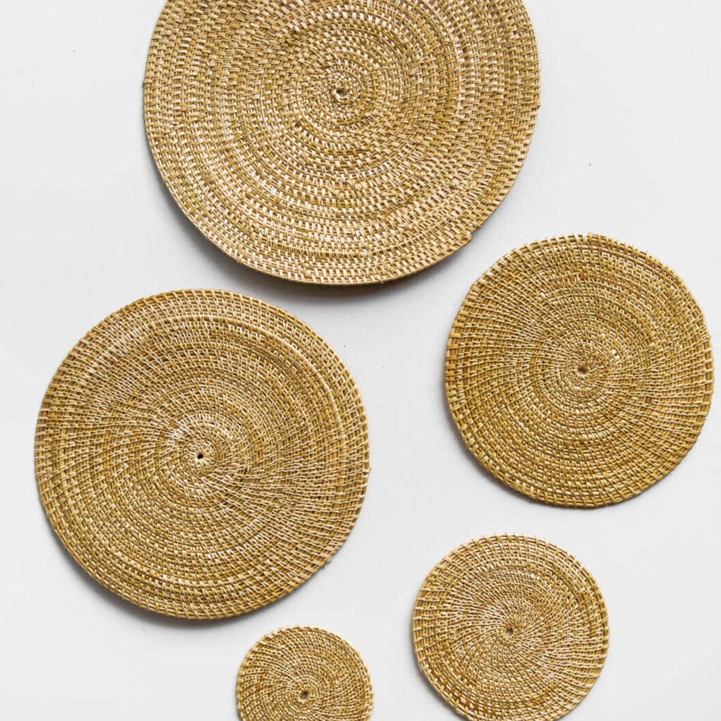 Grass Coasters & Placemat Set-Set of 4