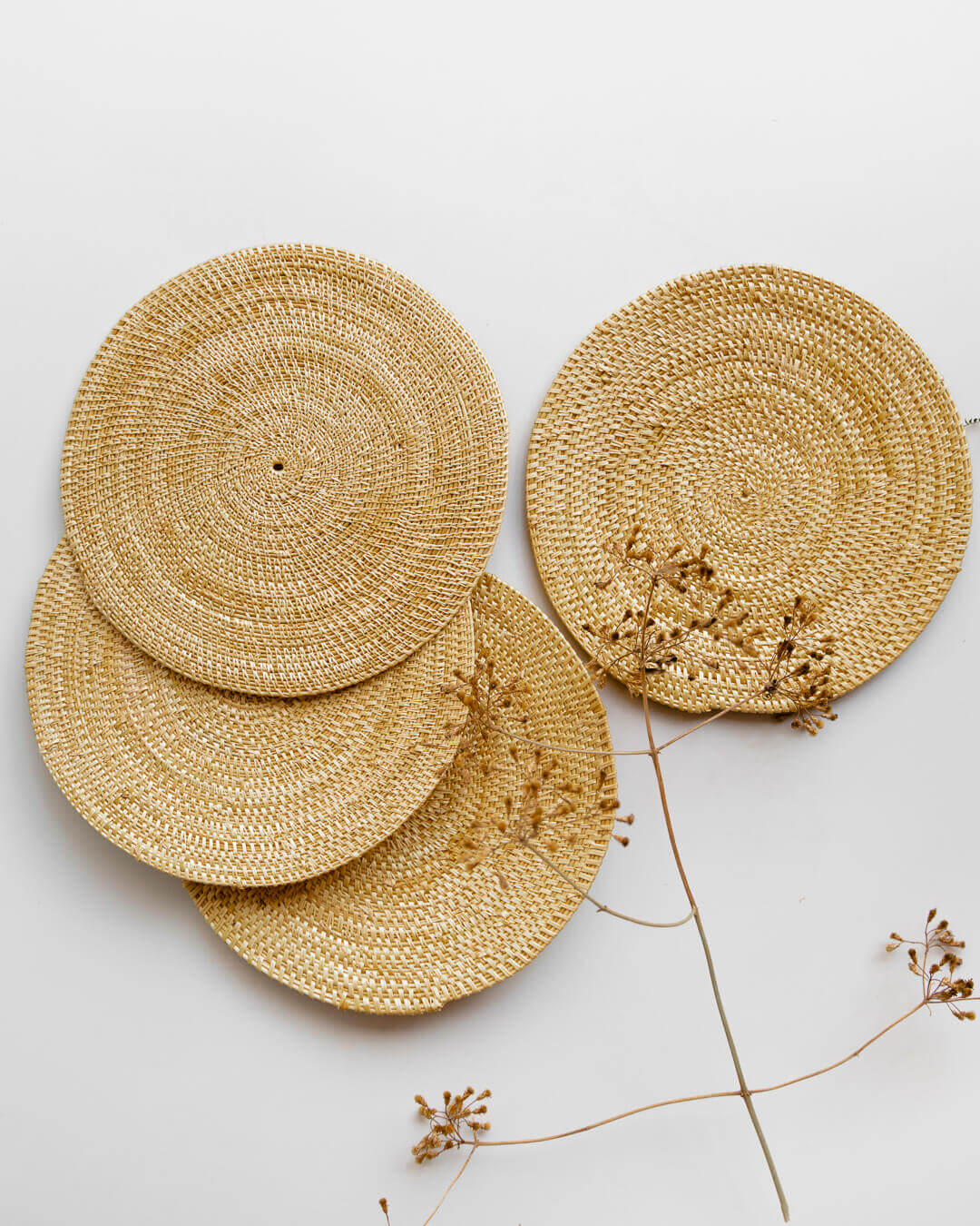 Grass Coasters & Placemat Set-Set of 4