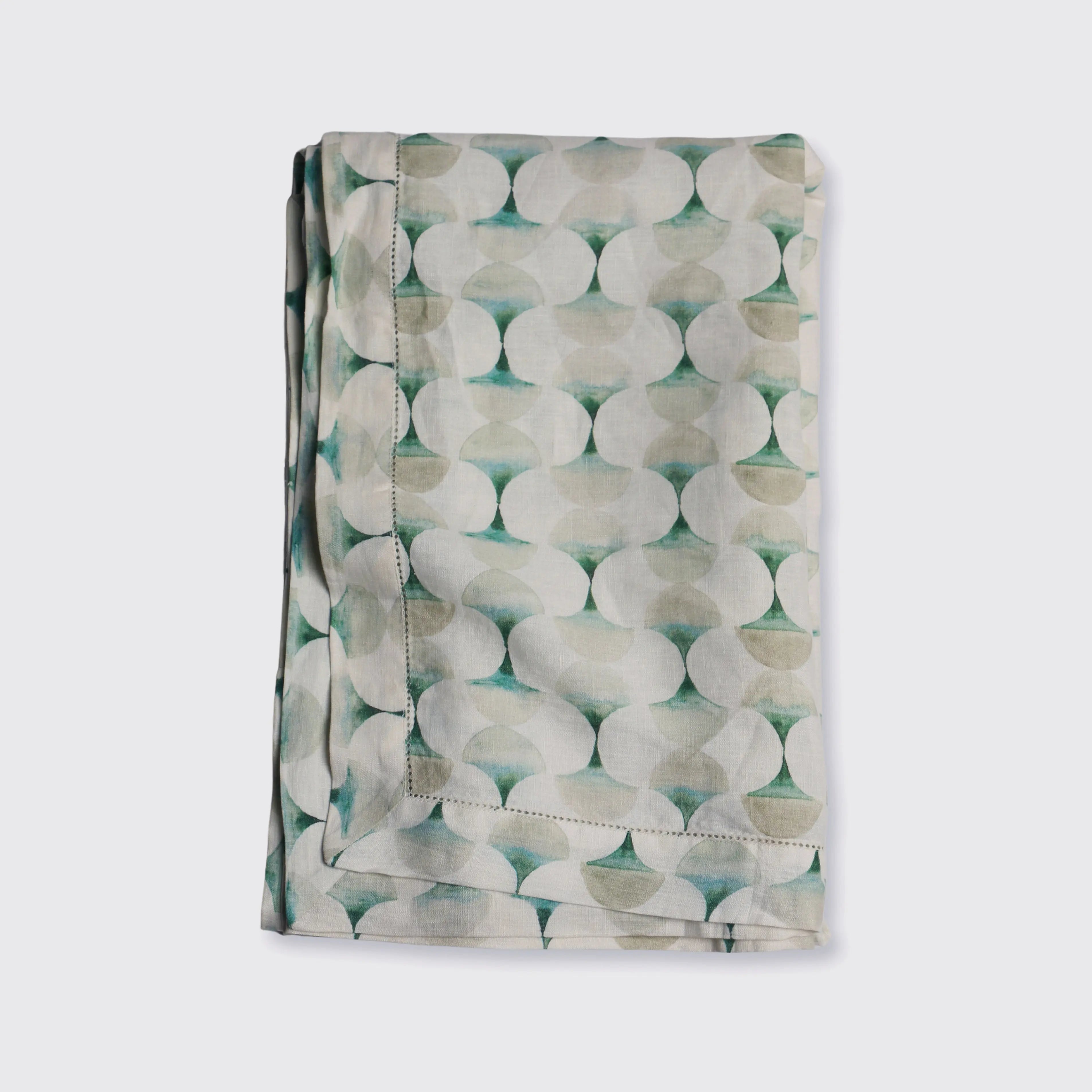 Cove Teal Linen Table Cover SanctuaryLiving