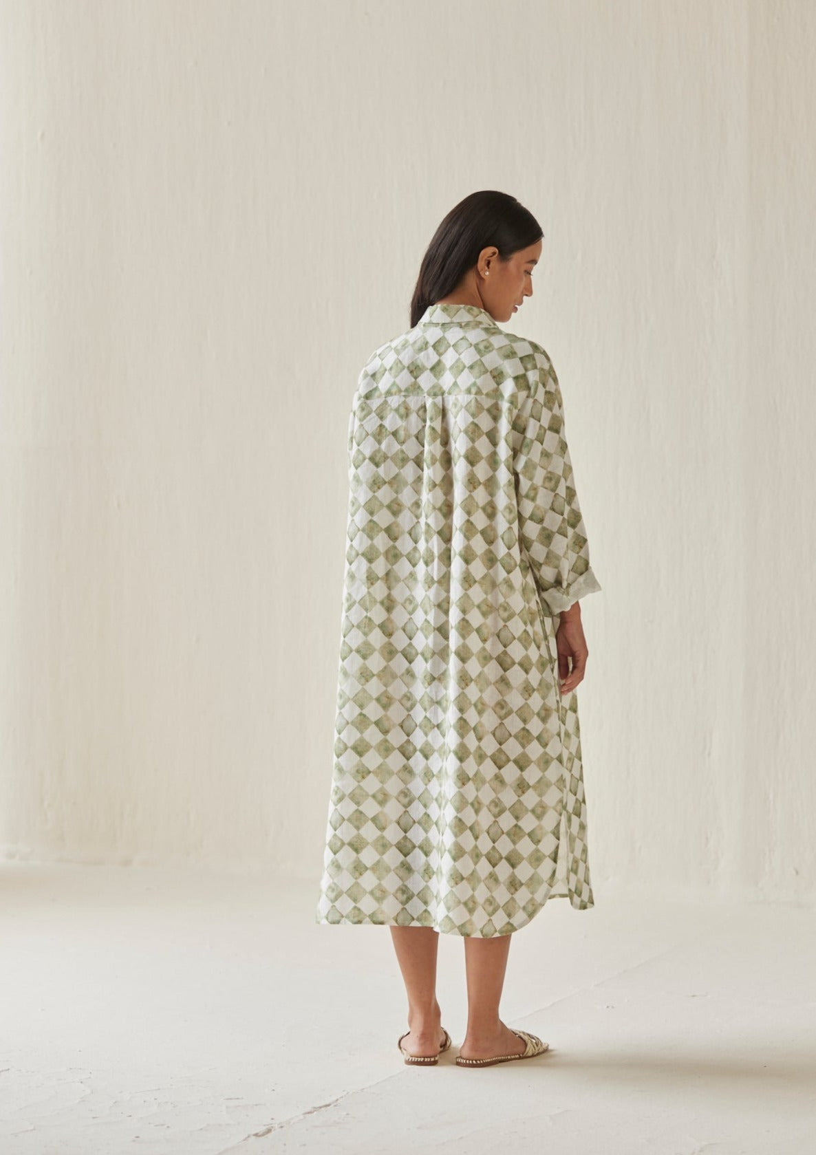Magnolia Check Green Shirt Dress