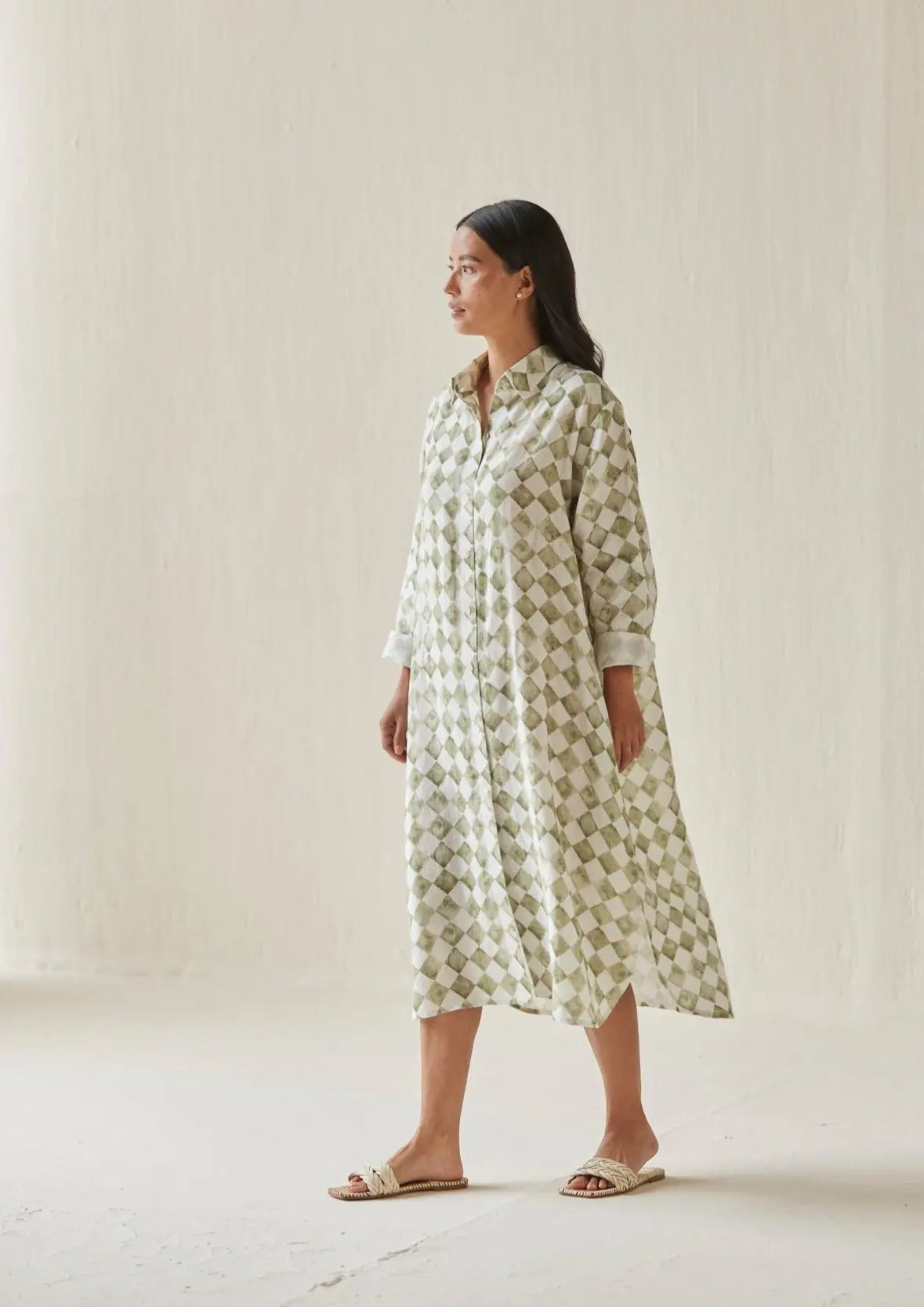 Magnolia Check Green Shirt Dress SanctuaryLiving