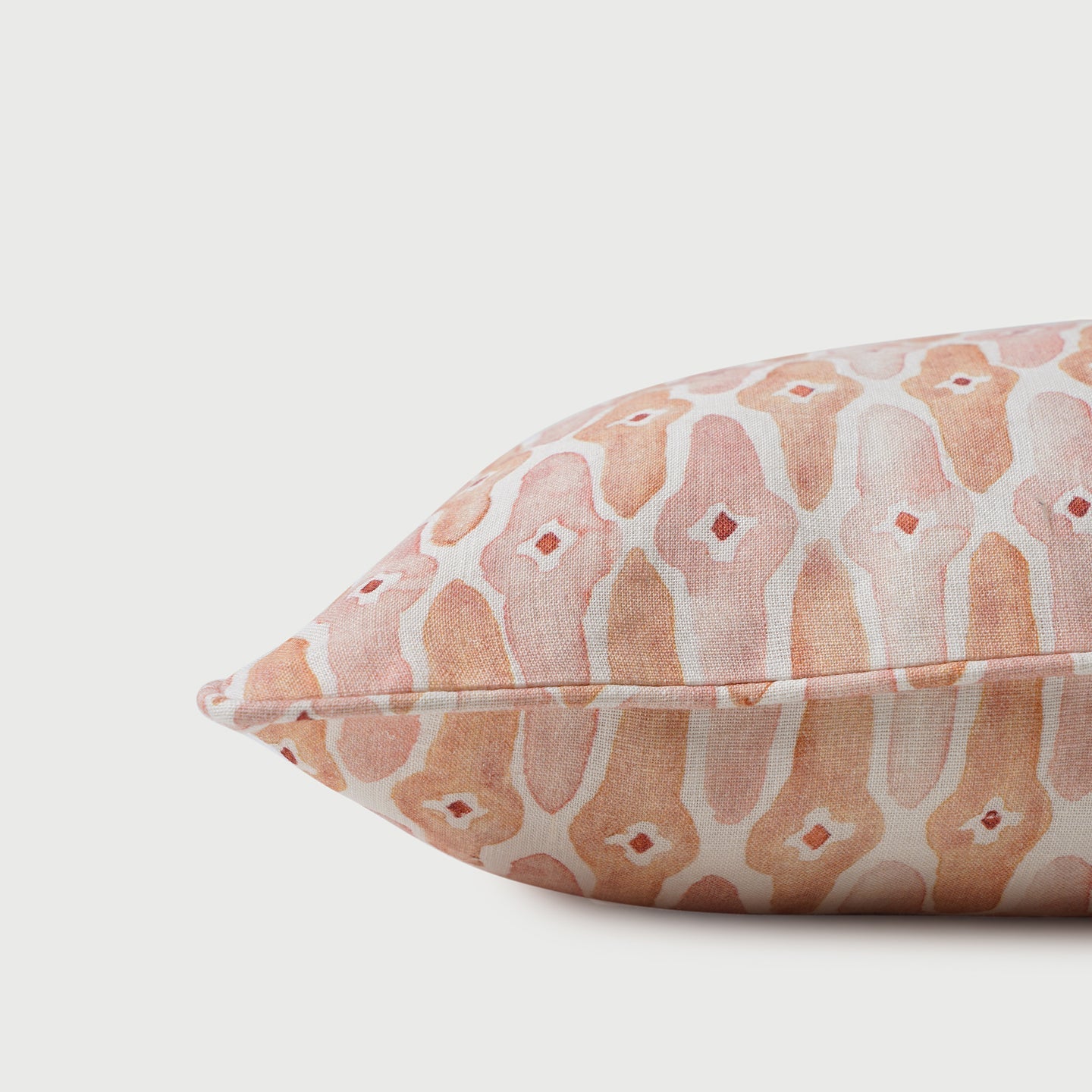 Mosaic Blush Lumbar Linen Cushion Cover