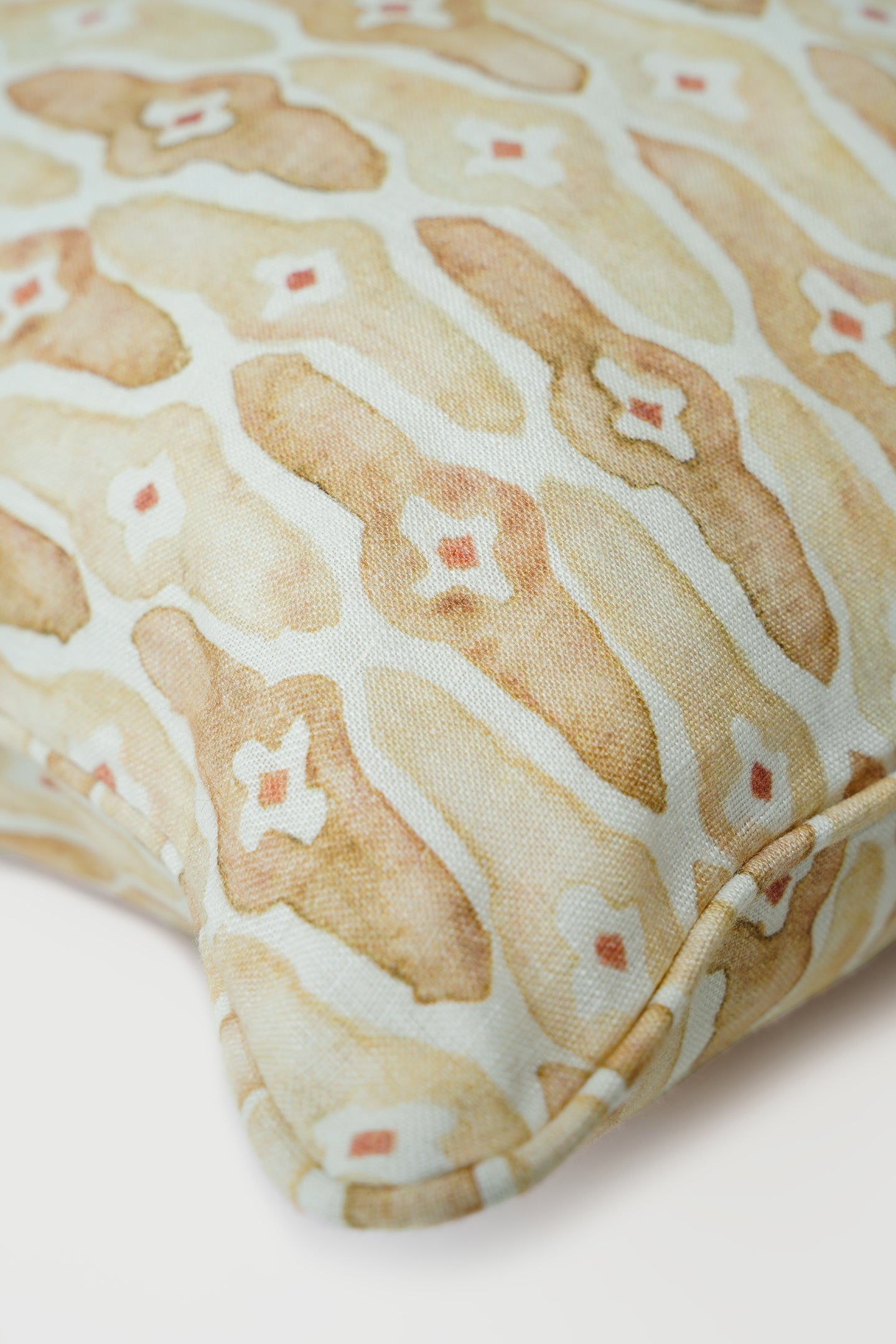 Mosaic Sand Lumbar Linen Cushion Cover