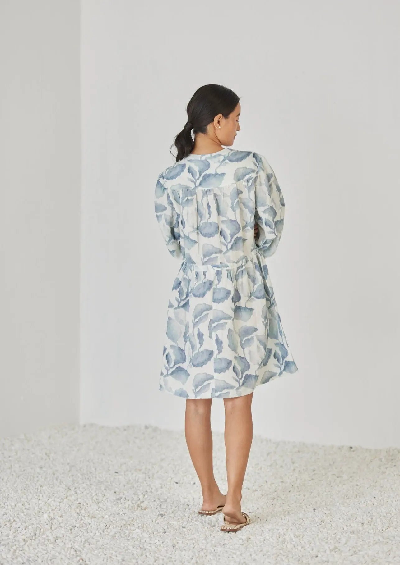 Peony Cascade Blue Dress