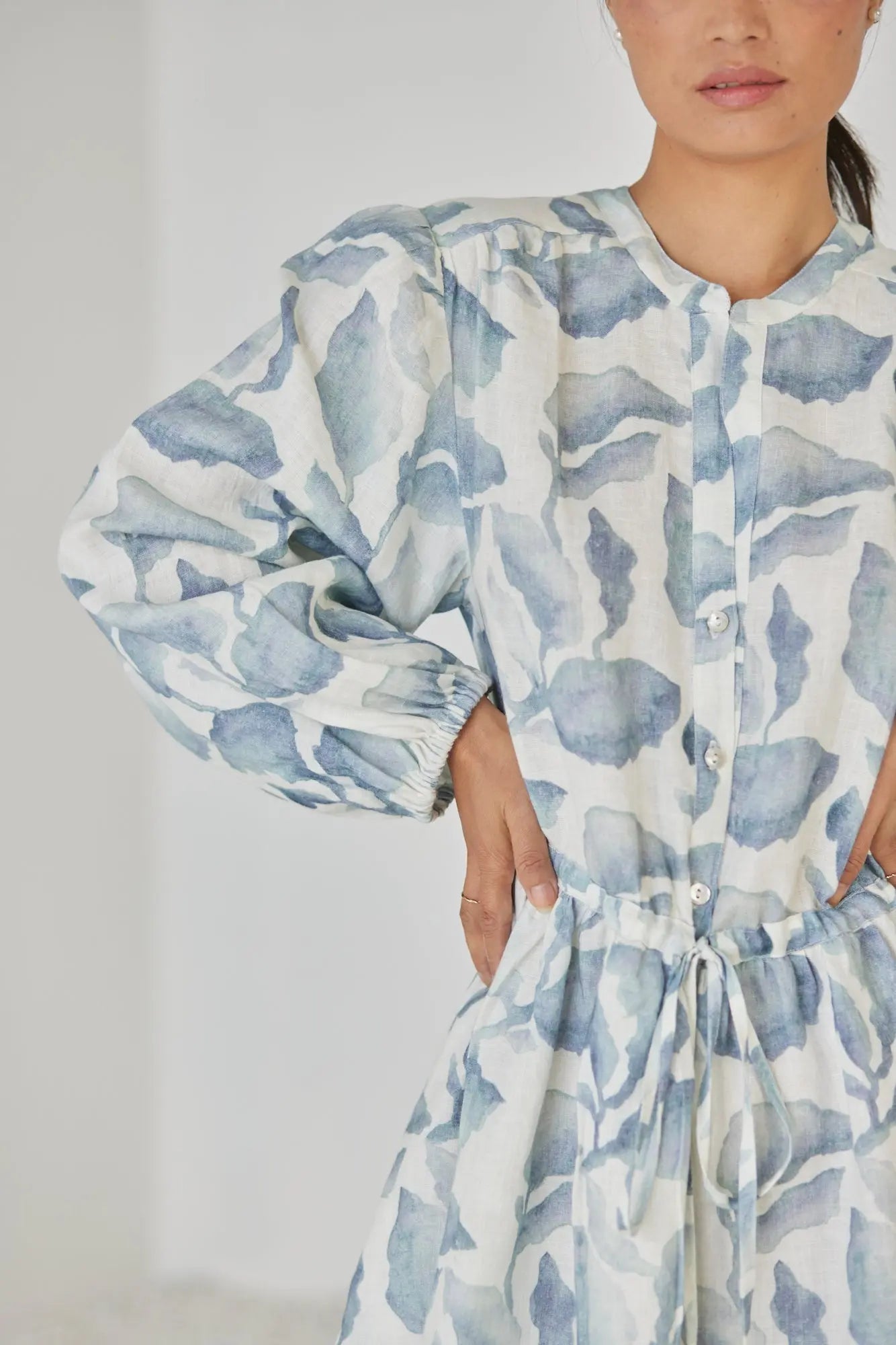 Peony Cascade Blue Dress SanctuaryLiving